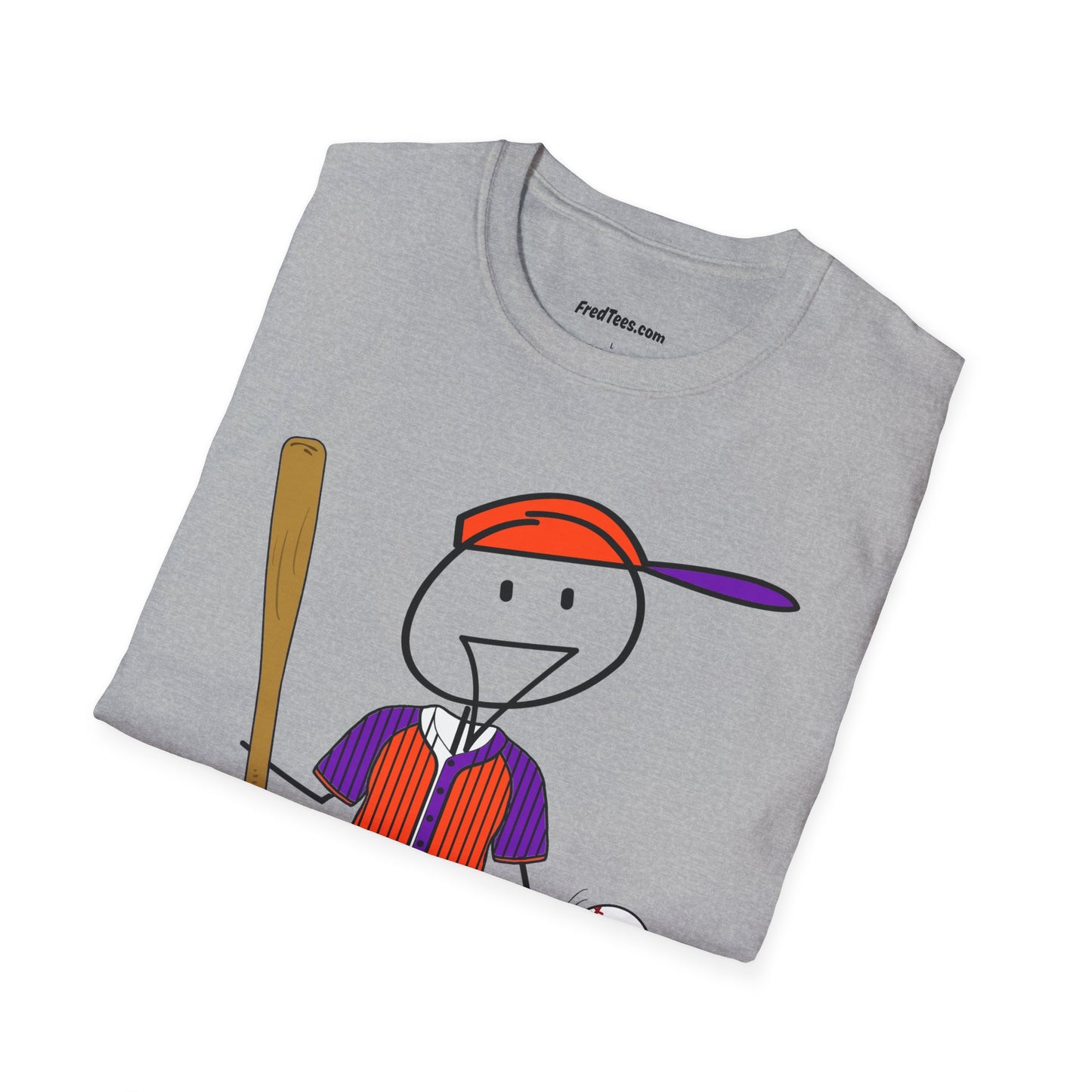 FRED is ready to PLAY BALL! His forever motto - HAVE FUN, PLAY HARD, DON’T QUIT! Orange & Purple Pinstripe