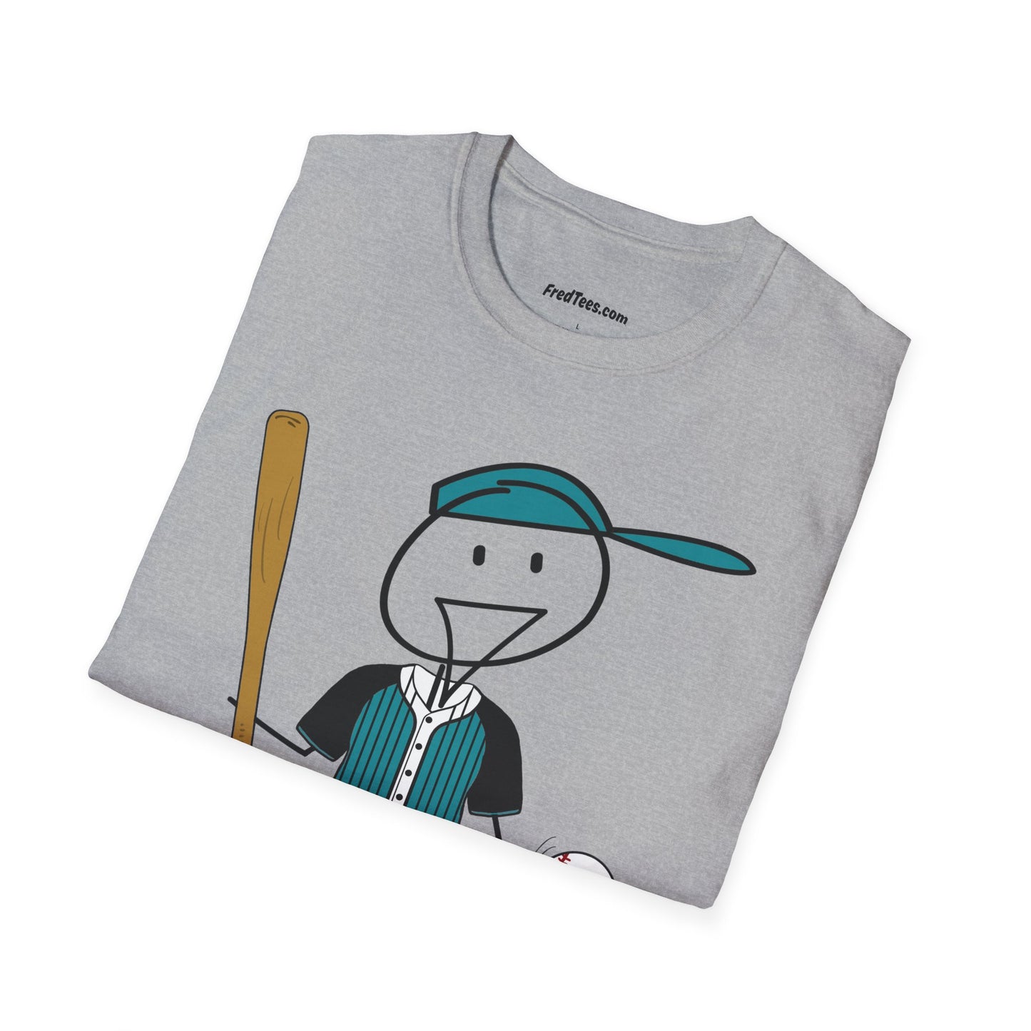 FRED is ready to PLAY BALL! His forever motto - HAVE FUN, PLAY HARD, DON’T QUIT! Teal & Black Pinstripe