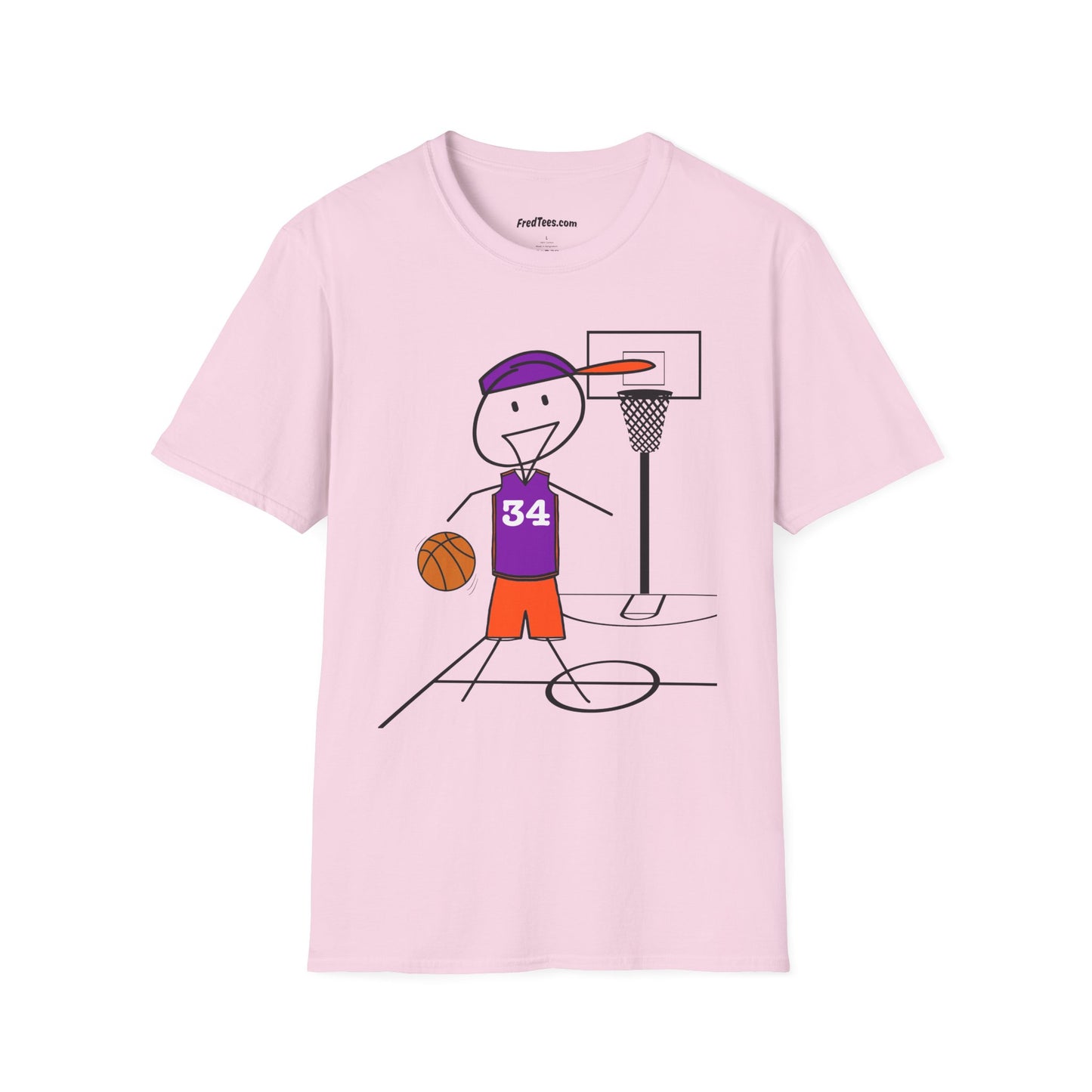 FRED is ready for the court! His forever motto - HAVE FUN, PLAY HARD, DON’T QUIT! Purple & Orange