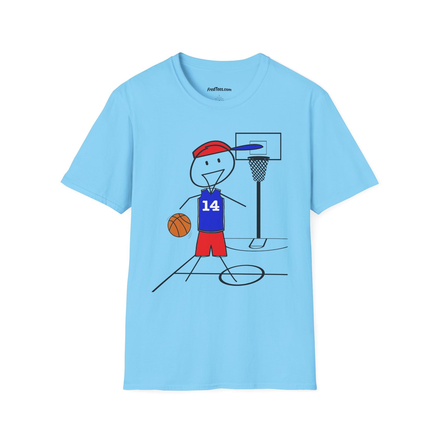 FRED is ready for the court! His forever motto - HAVE FUN, PLAY HARD, DON’T QUIT! Red & Blue