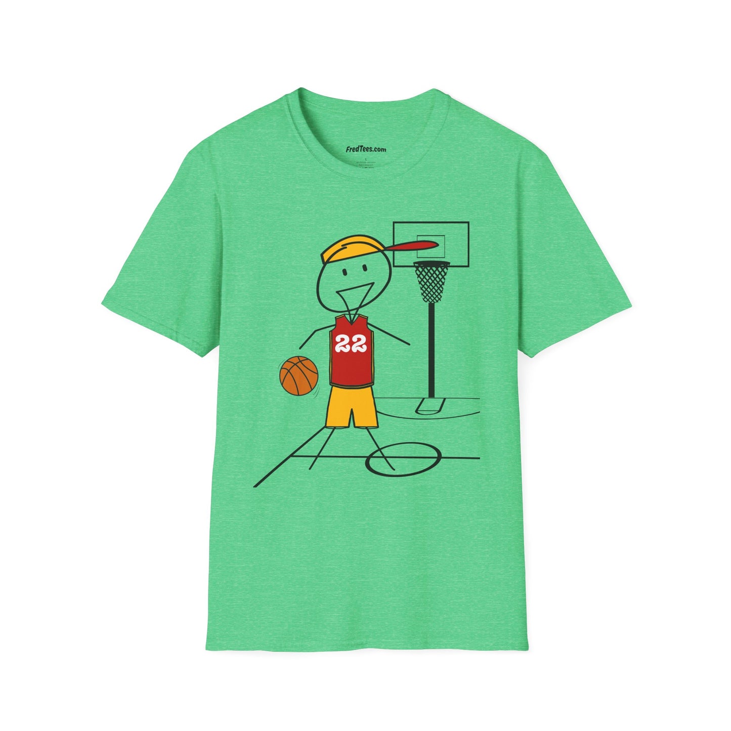 FRED is ready for the court! His forever motto - HAVE FUN, PLAY HARD, DON’T QUIT! Red & Yellow