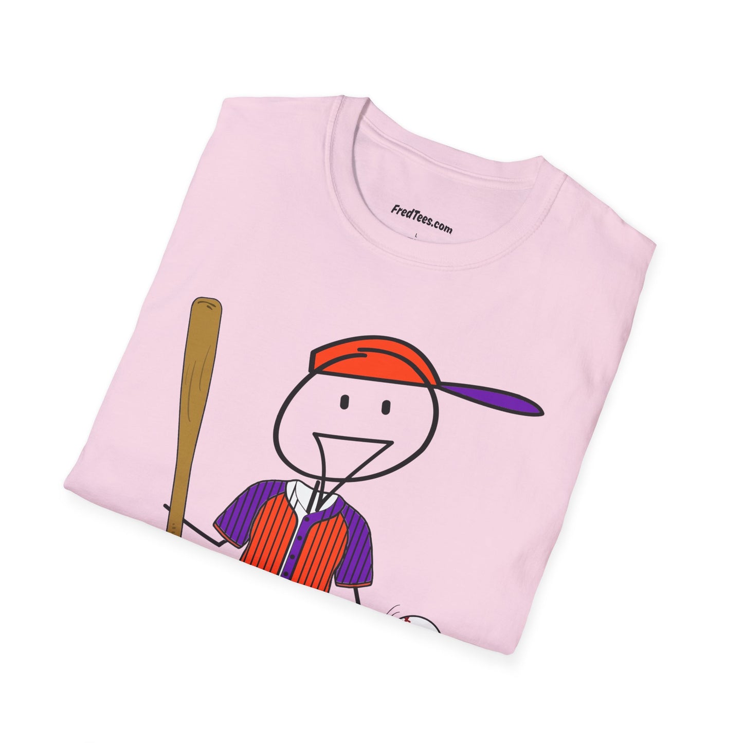 FRED is ready to PLAY BALL! His forever motto - HAVE FUN, PLAY HARD, DON’T QUIT! Orange & Purple Pinstripe