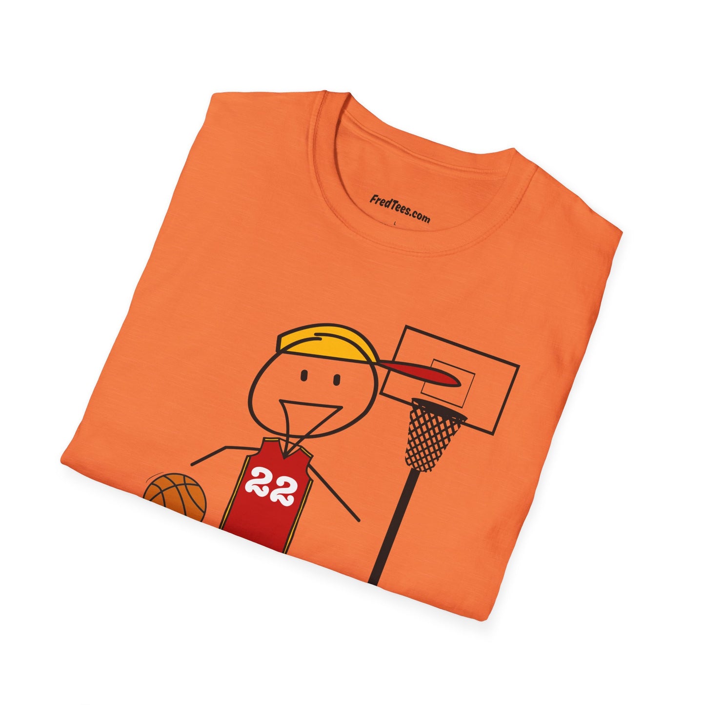 FRED is ready for the court! His forever motto - HAVE FUN, PLAY HARD, DON’T QUIT! Red & Yellow