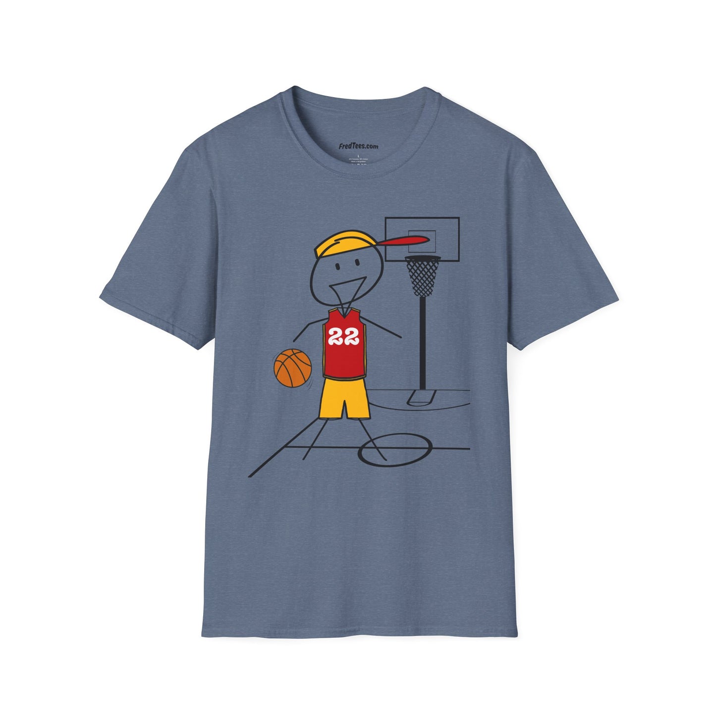 FRED is ready for the court! His forever motto - HAVE FUN, PLAY HARD, DON’T QUIT! Red & Yellow