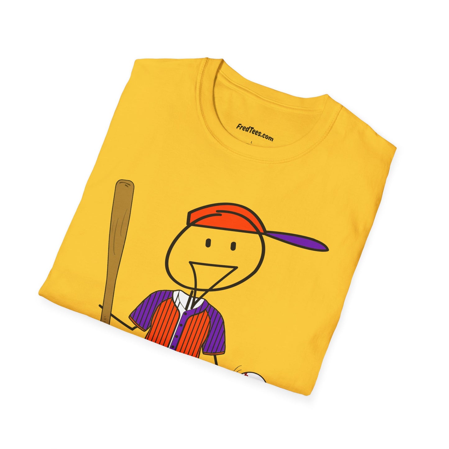 FRED is ready to PLAY BALL! His forever motto - HAVE FUN, PLAY HARD, DON’T QUIT! Orange & Purple Pinstripe