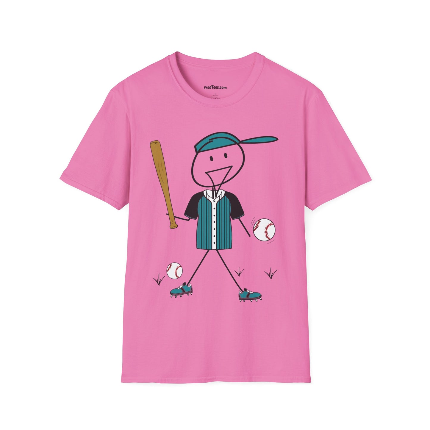 FRED is ready to PLAY BALL! His forever motto - HAVE FUN, PLAY HARD, DON’T QUIT! Teal & Black Pinstripe