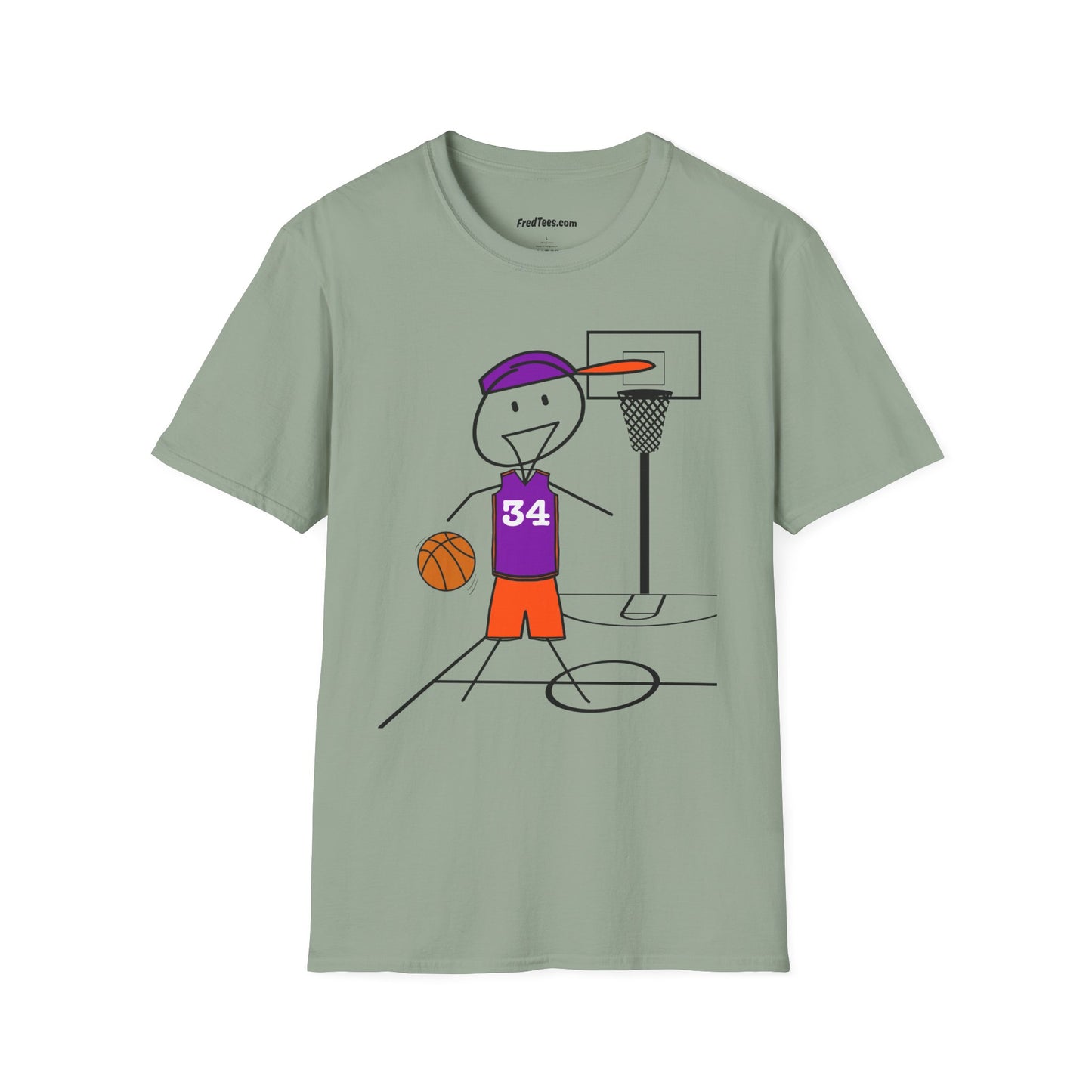 FRED is ready for the court! His forever motto - HAVE FUN, PLAY HARD, DON’T QUIT! Purple & Orange