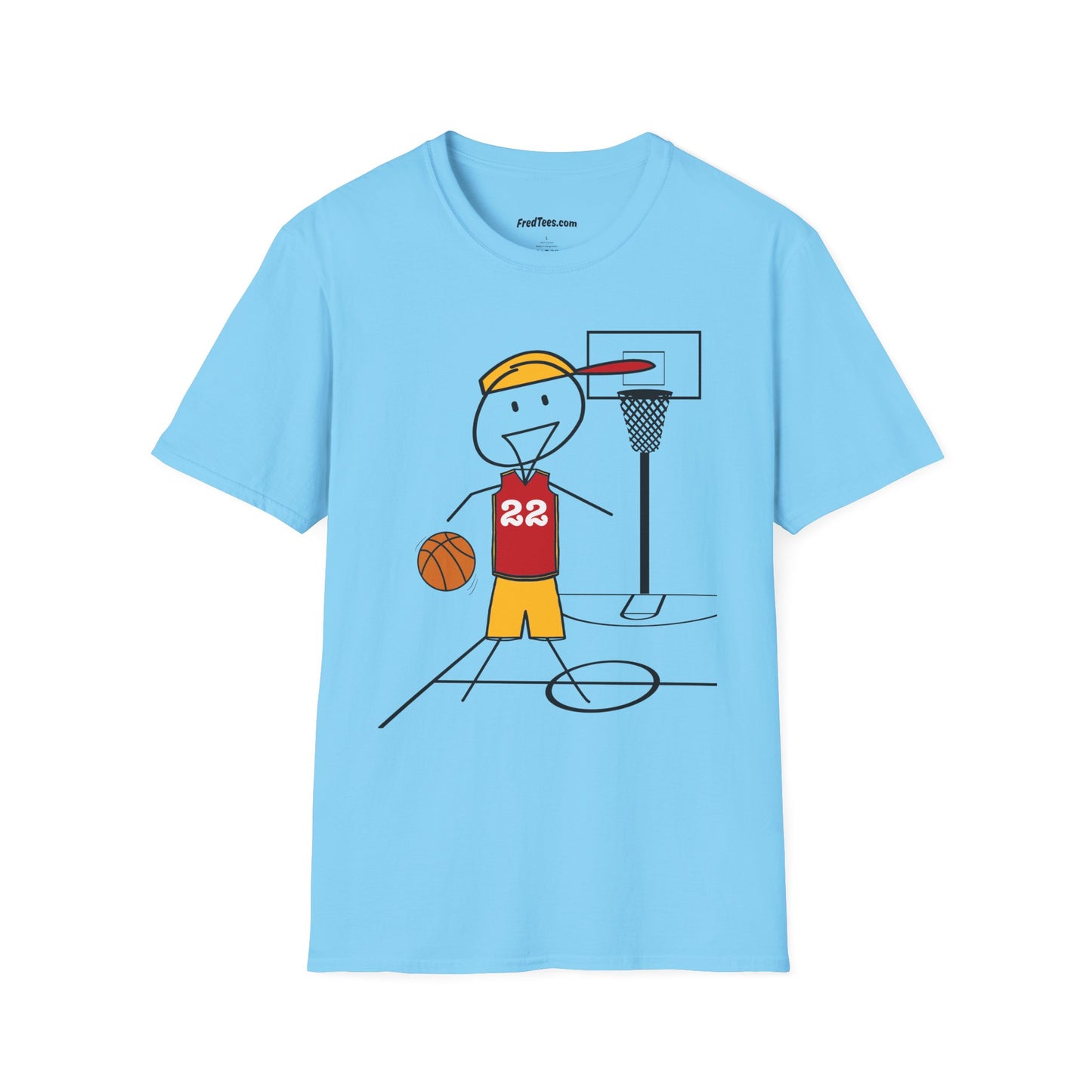 FRED is ready for the court! His forever motto - HAVE FUN, PLAY HARD, DON’T QUIT! Red & Yellow