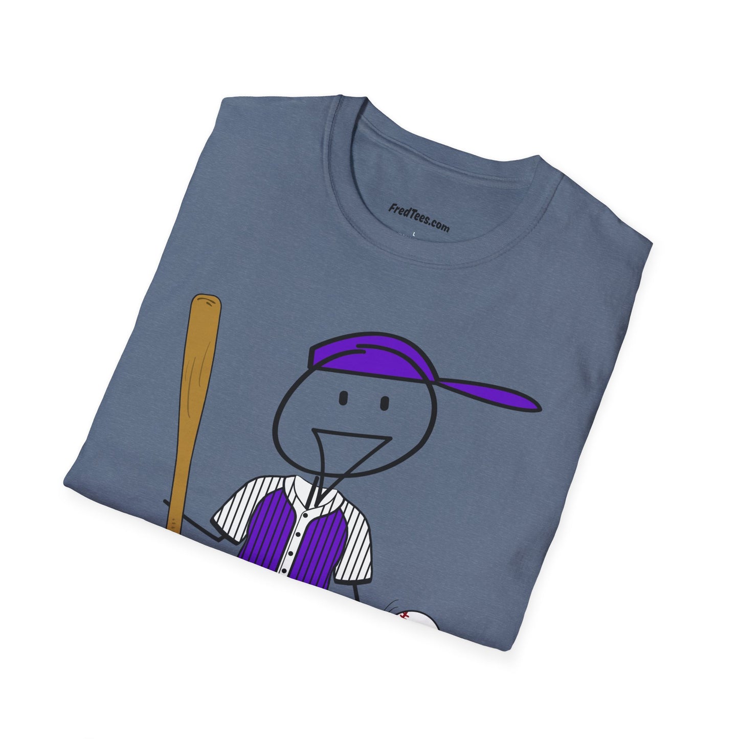 FRED is ready to PLAY BALL! His forever motto - HAVE FUN, PLAY HARD, DON’T QUIT! Purple Pinstripe
