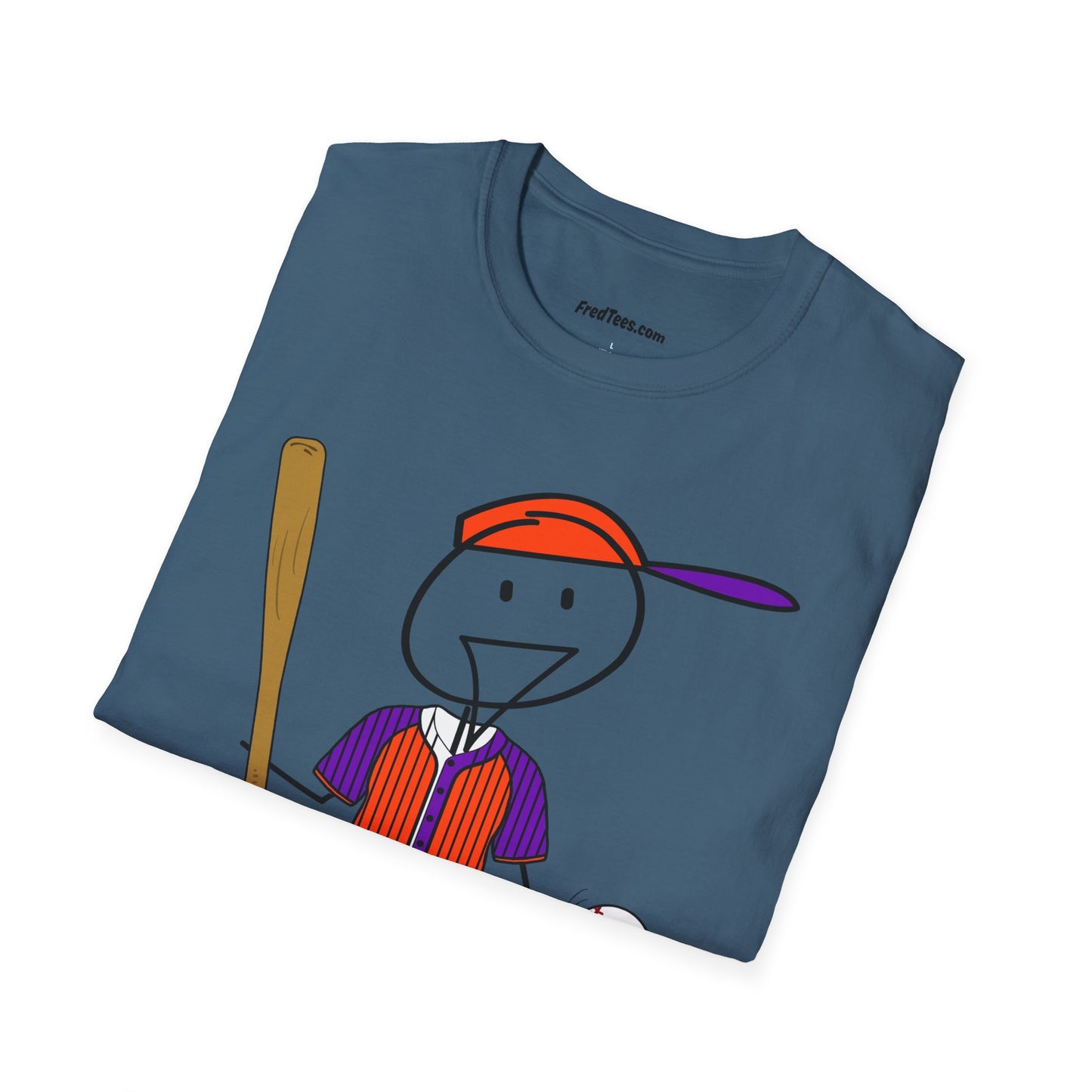 FRED is ready to PLAY BALL! His forever motto - HAVE FUN, PLAY HARD, DON’T QUIT! Orange & Purple Pinstripe