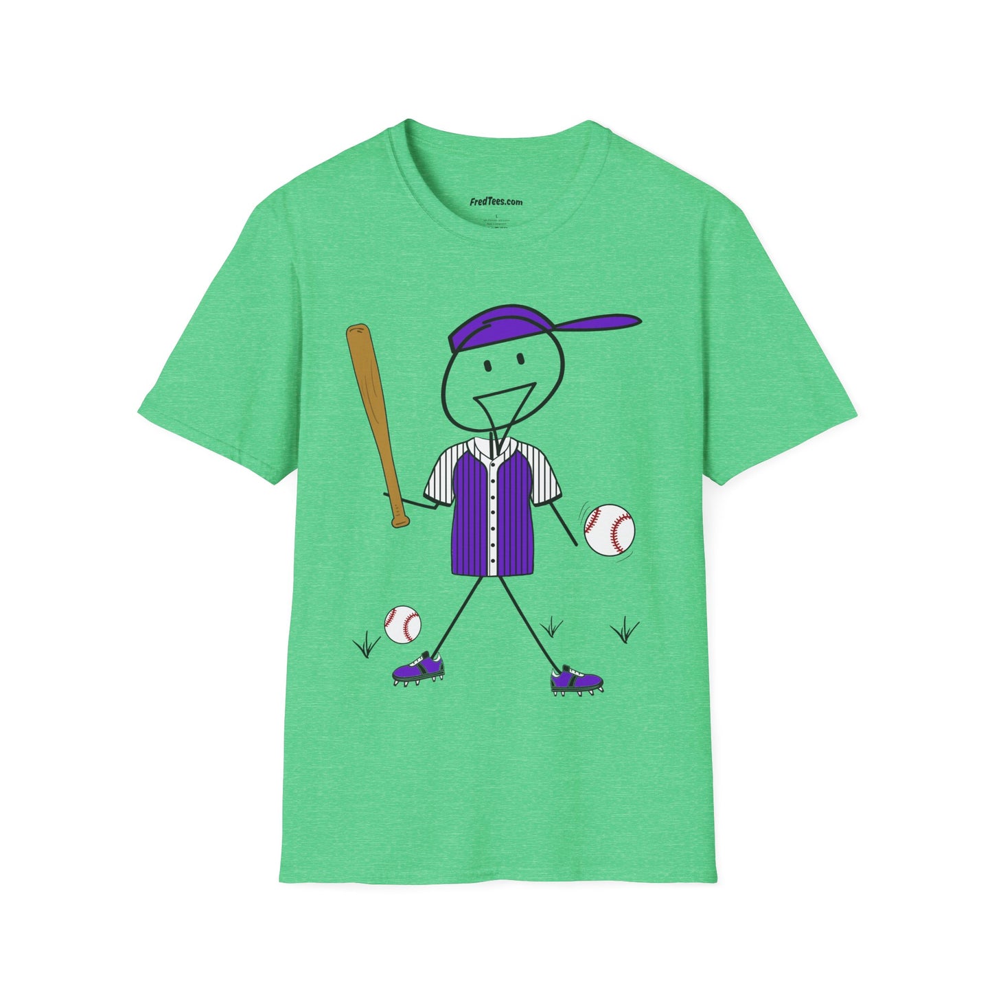 FRED is ready to PLAY BALL! His forever motto - HAVE FUN, PLAY HARD, DON’T QUIT! Purple Pinstripe