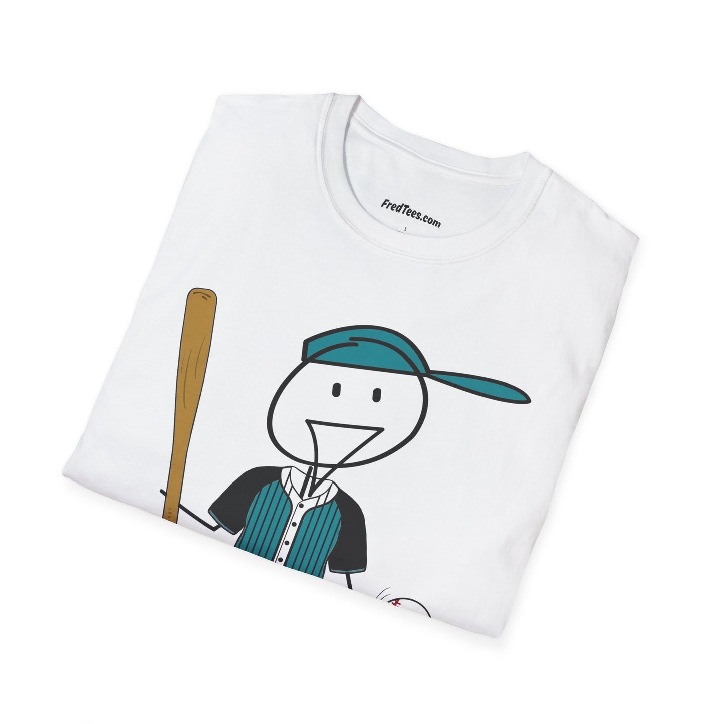 FRED is ready to PLAY BALL! His forever motto - HAVE FUN, PLAY HARD, DON’T QUIT! Teal & Black Pinstripe