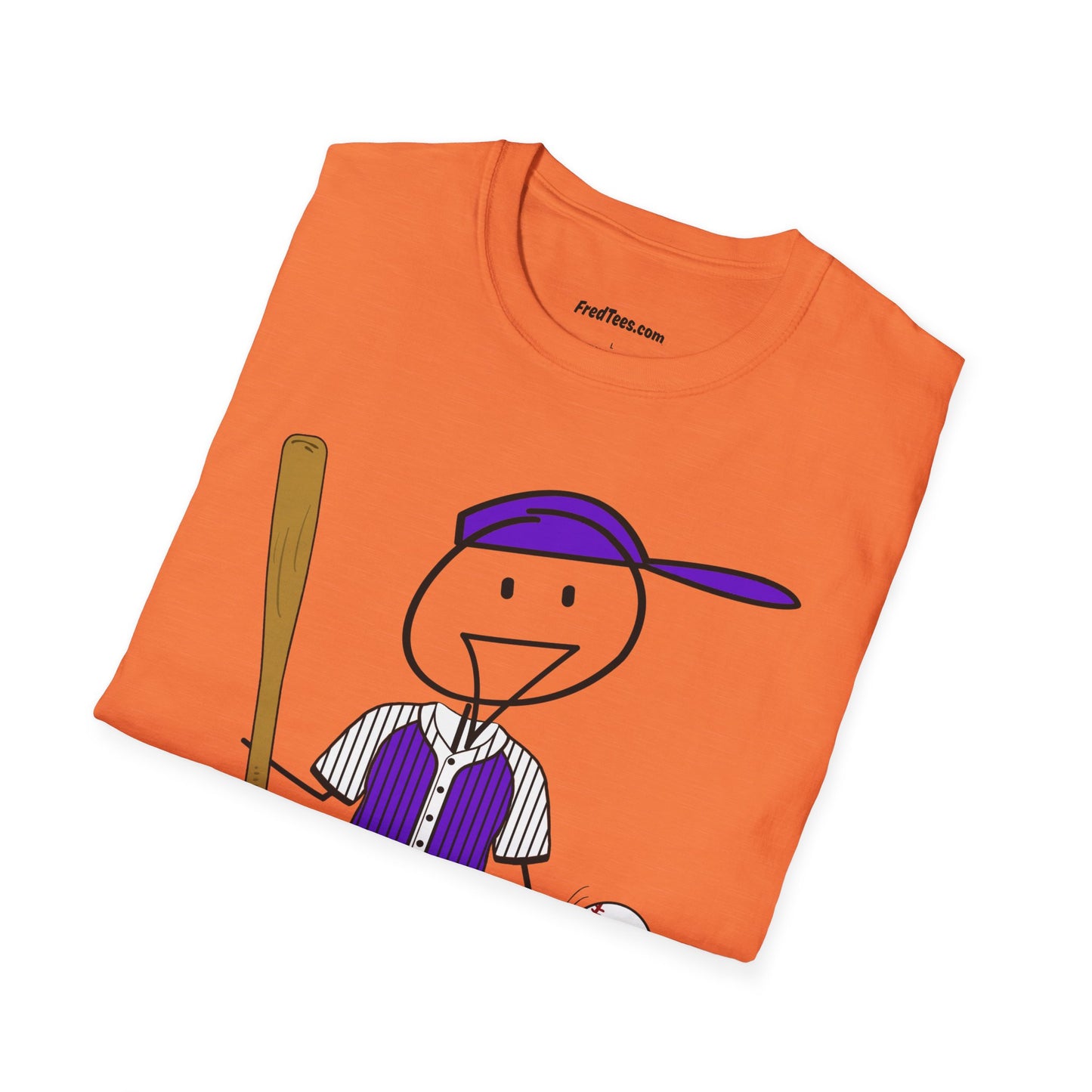 FRED is ready to PLAY BALL! His forever motto - HAVE FUN, PLAY HARD, DON’T QUIT! Purple Pinstripe