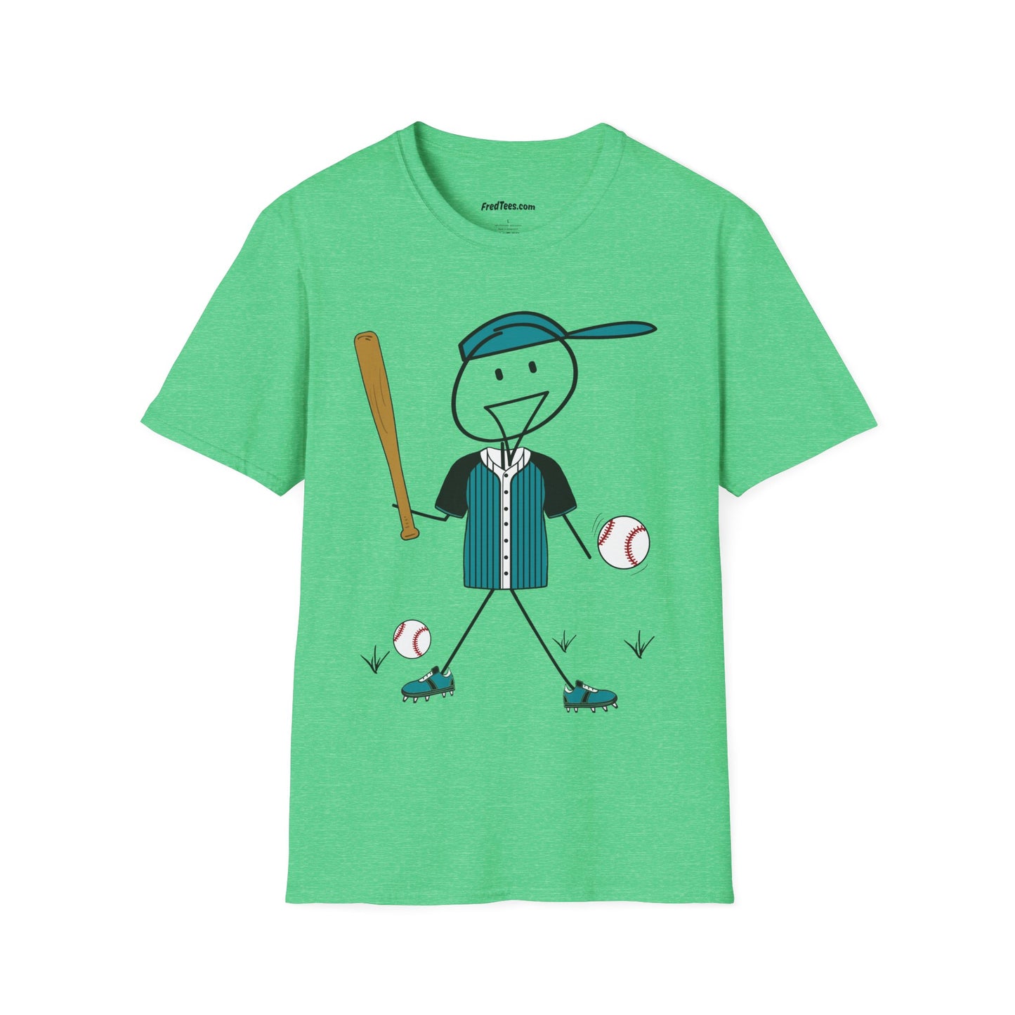 FRED is ready to PLAY BALL! His forever motto - HAVE FUN, PLAY HARD, DON’T QUIT! Teal & Black Pinstripe