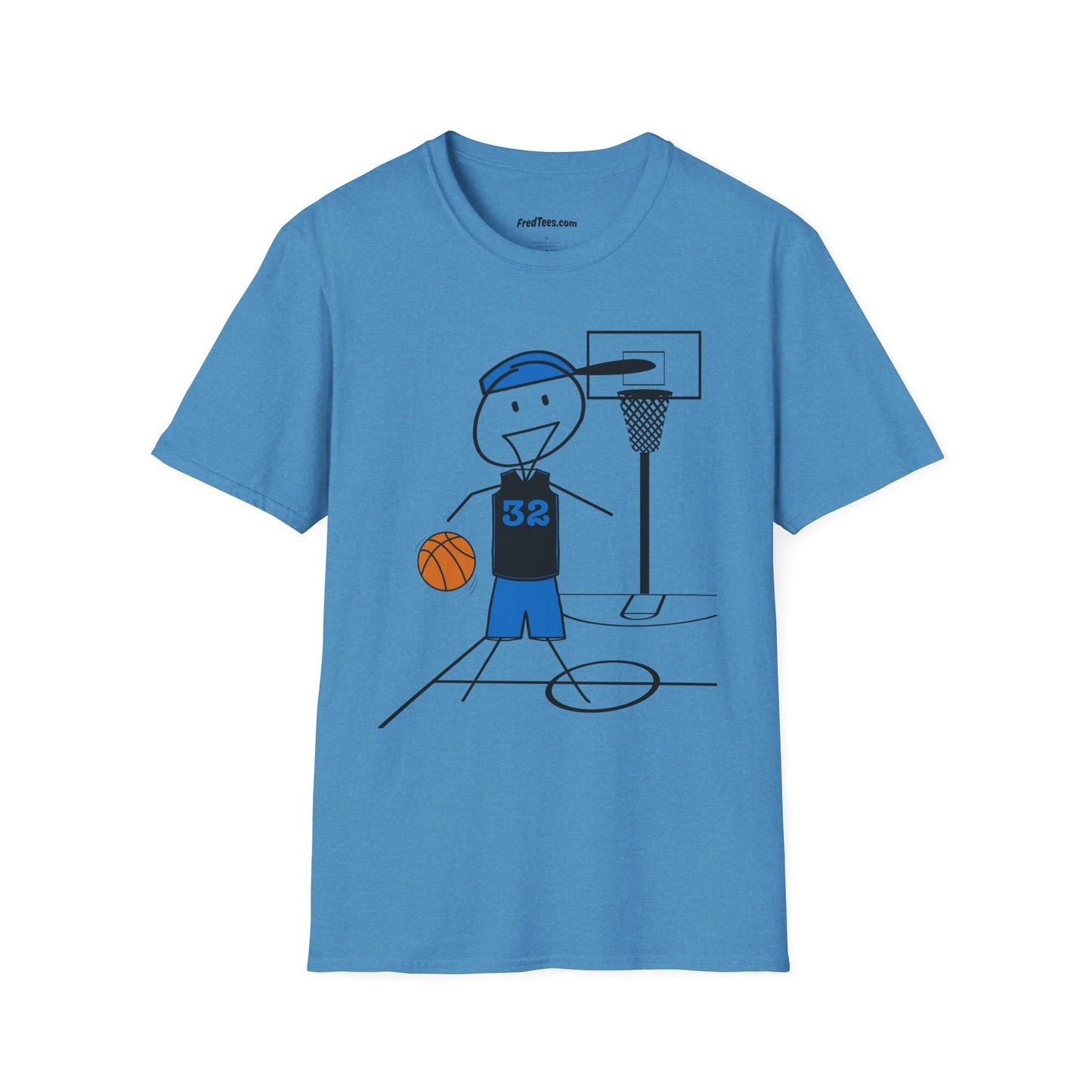 FRED is ready for the court! His forever motto - HAVE FUN, PLAY HARD, DON’T QUIT! Sky Blue & Black