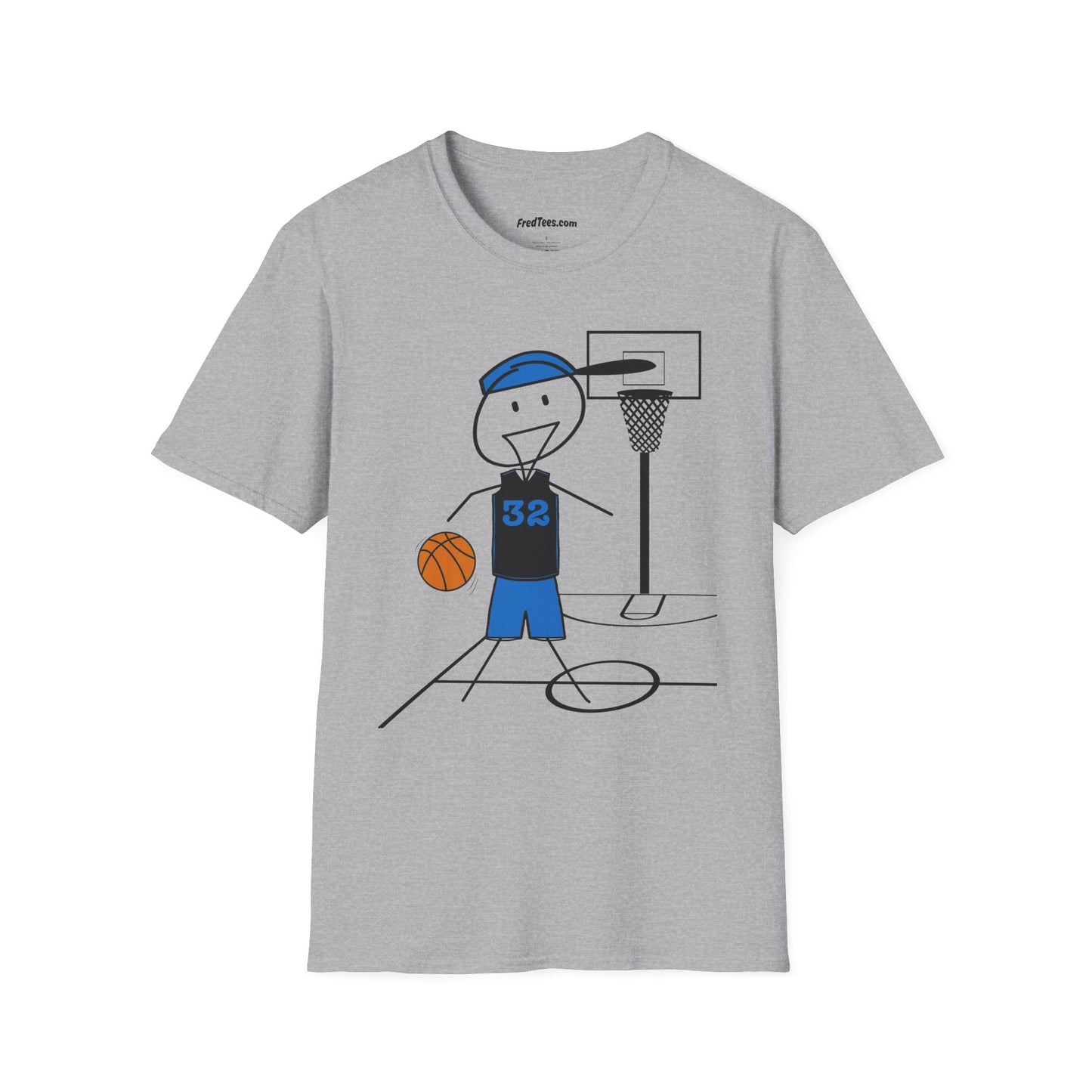 FRED is ready for the court! His forever motto - HAVE FUN, PLAY HARD, DON’T QUIT! Sky Blue & Black