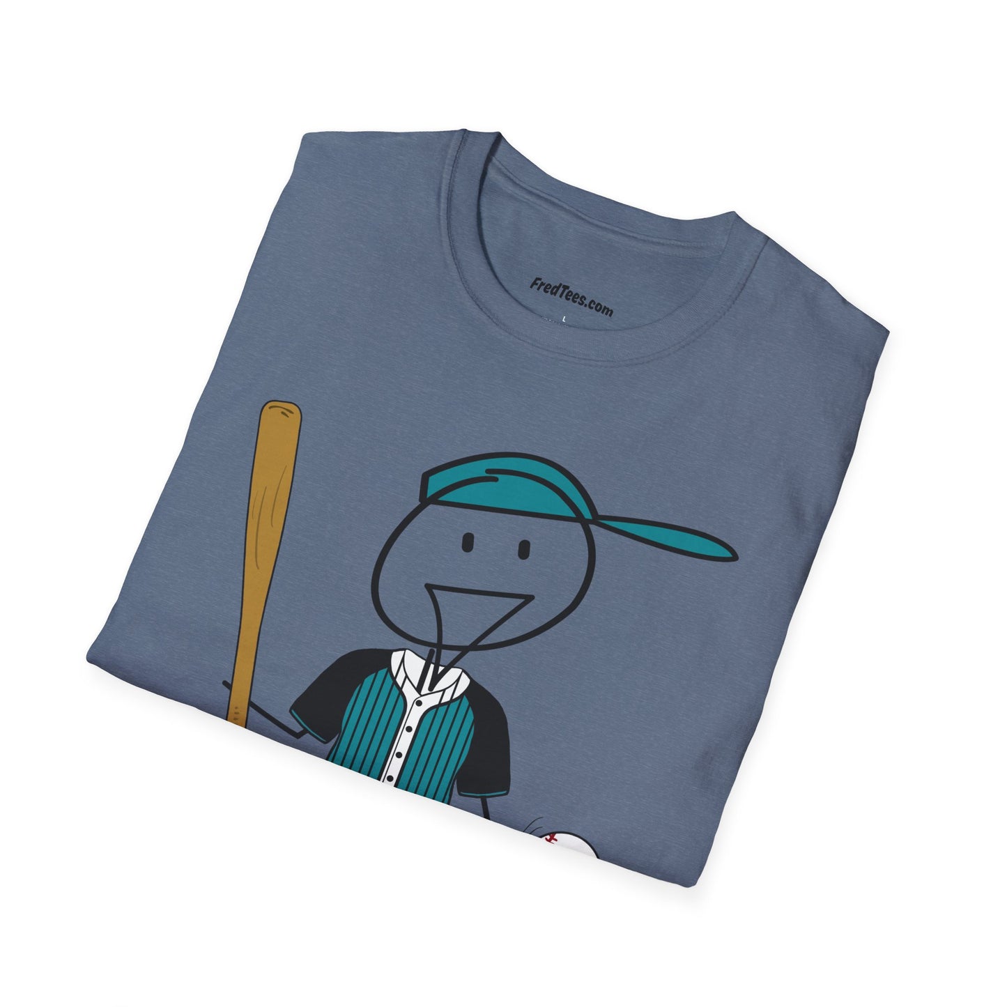 FRED is ready to PLAY BALL! His forever motto - HAVE FUN, PLAY HARD, DON’T QUIT! Teal & Black Pinstripe