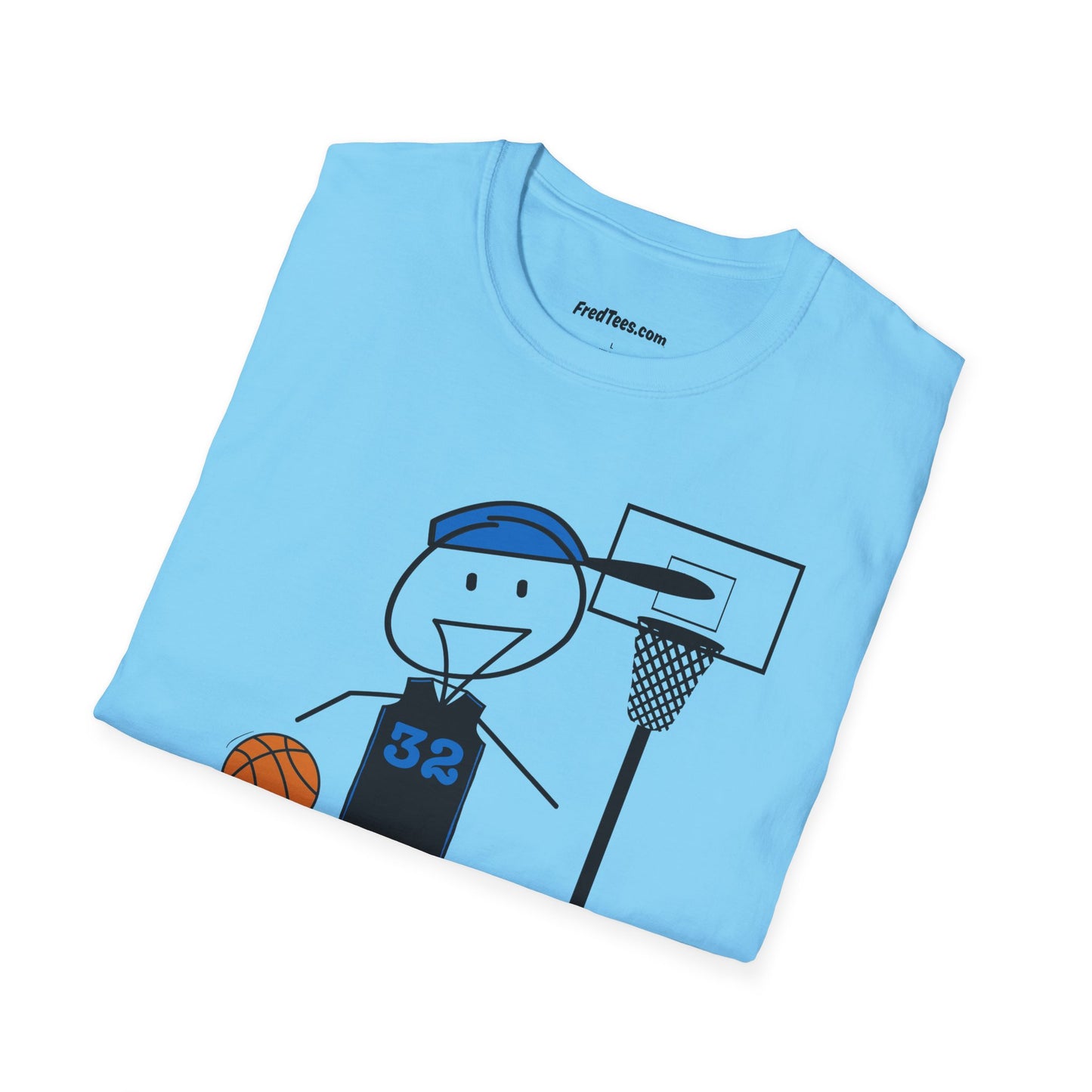 FRED is ready for the court! His forever motto - HAVE FUN, PLAY HARD, DON’T QUIT! Sky Blue & Black