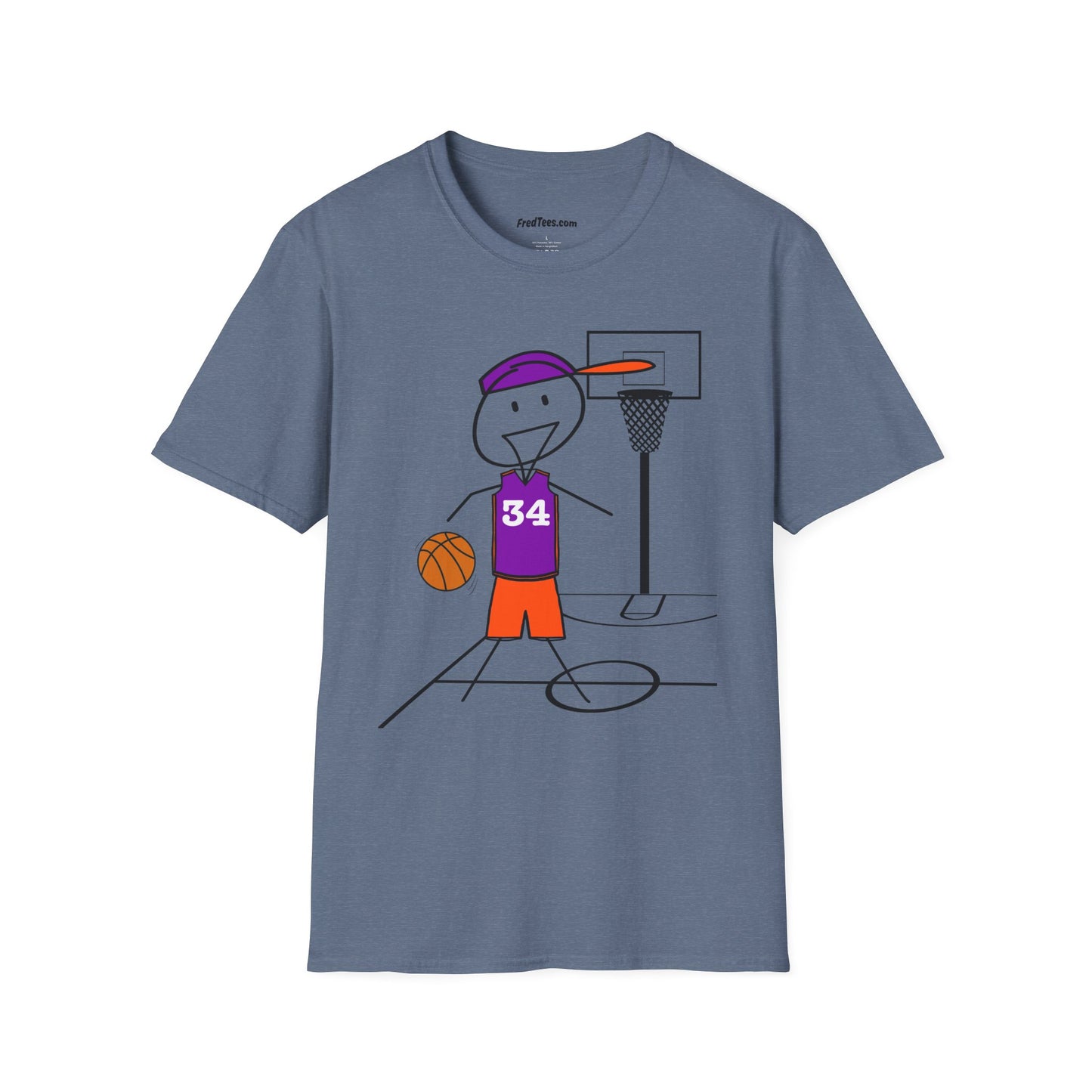 FRED is ready for the court! His forever motto - HAVE FUN, PLAY HARD, DON’T QUIT! Purple & Orange