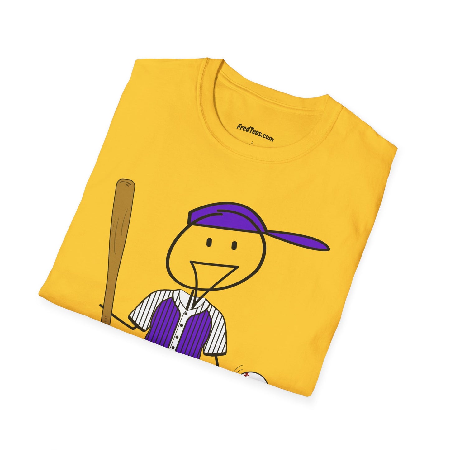 FRED is ready to PLAY BALL! His forever motto - HAVE FUN, PLAY HARD, DON’T QUIT! Purple Pinstripe