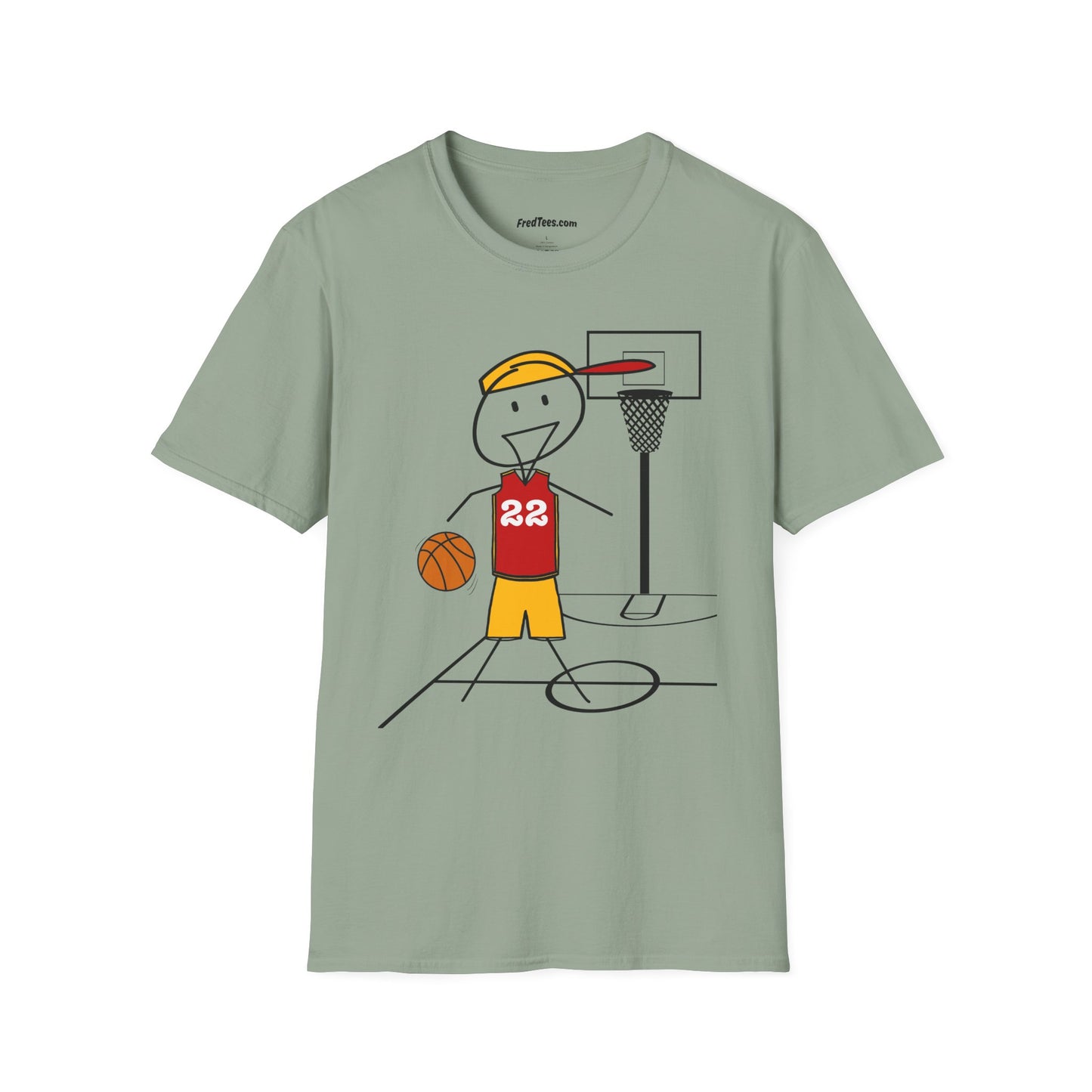 FRED is ready for the court! His forever motto - HAVE FUN, PLAY HARD, DON’T QUIT! Red & Yellow