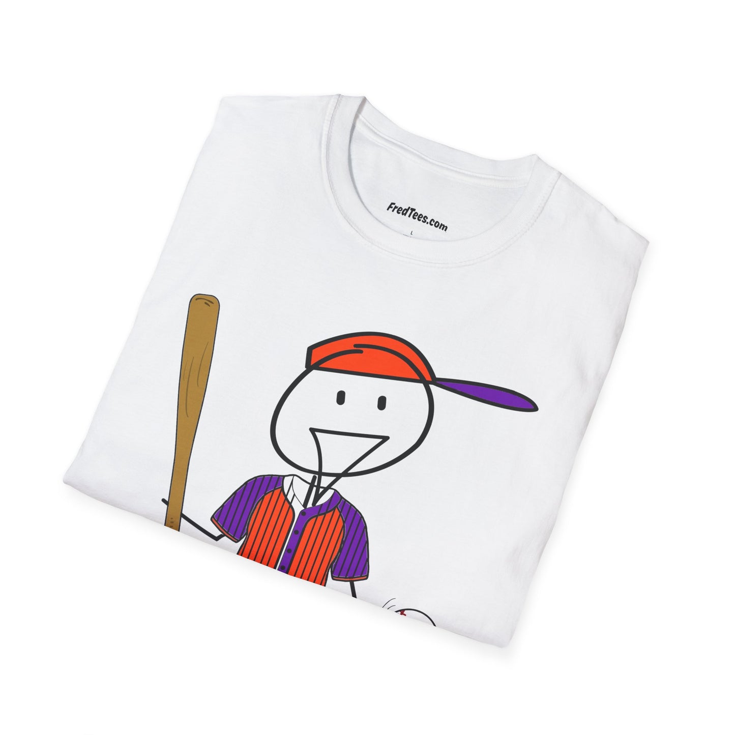 FRED is ready to PLAY BALL! His forever motto - HAVE FUN, PLAY HARD, DON’T QUIT! Orange & Purple Pinstripe