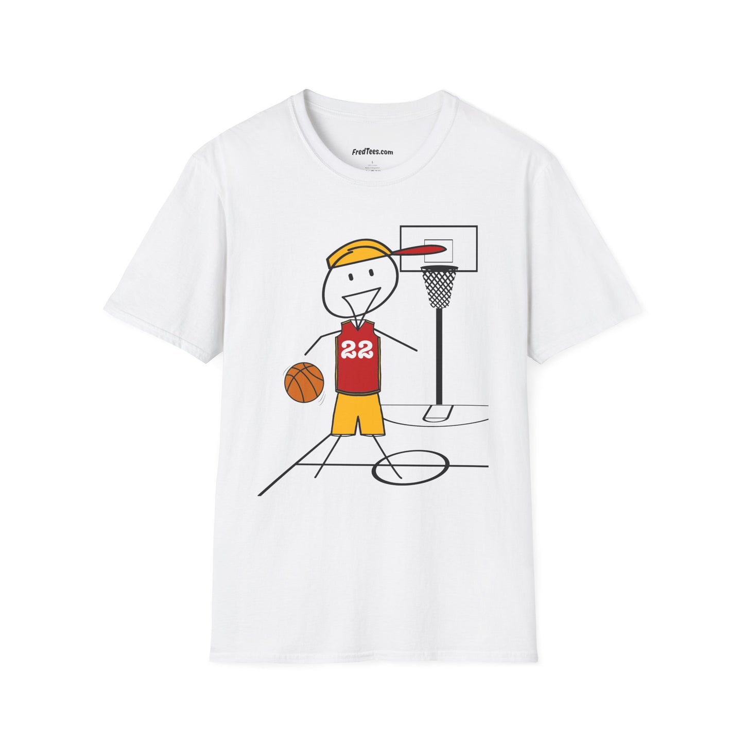 FRED is ready for the court! His forever motto - HAVE FUN, PLAY HARD, DON’T QUIT! Red & Yellow
