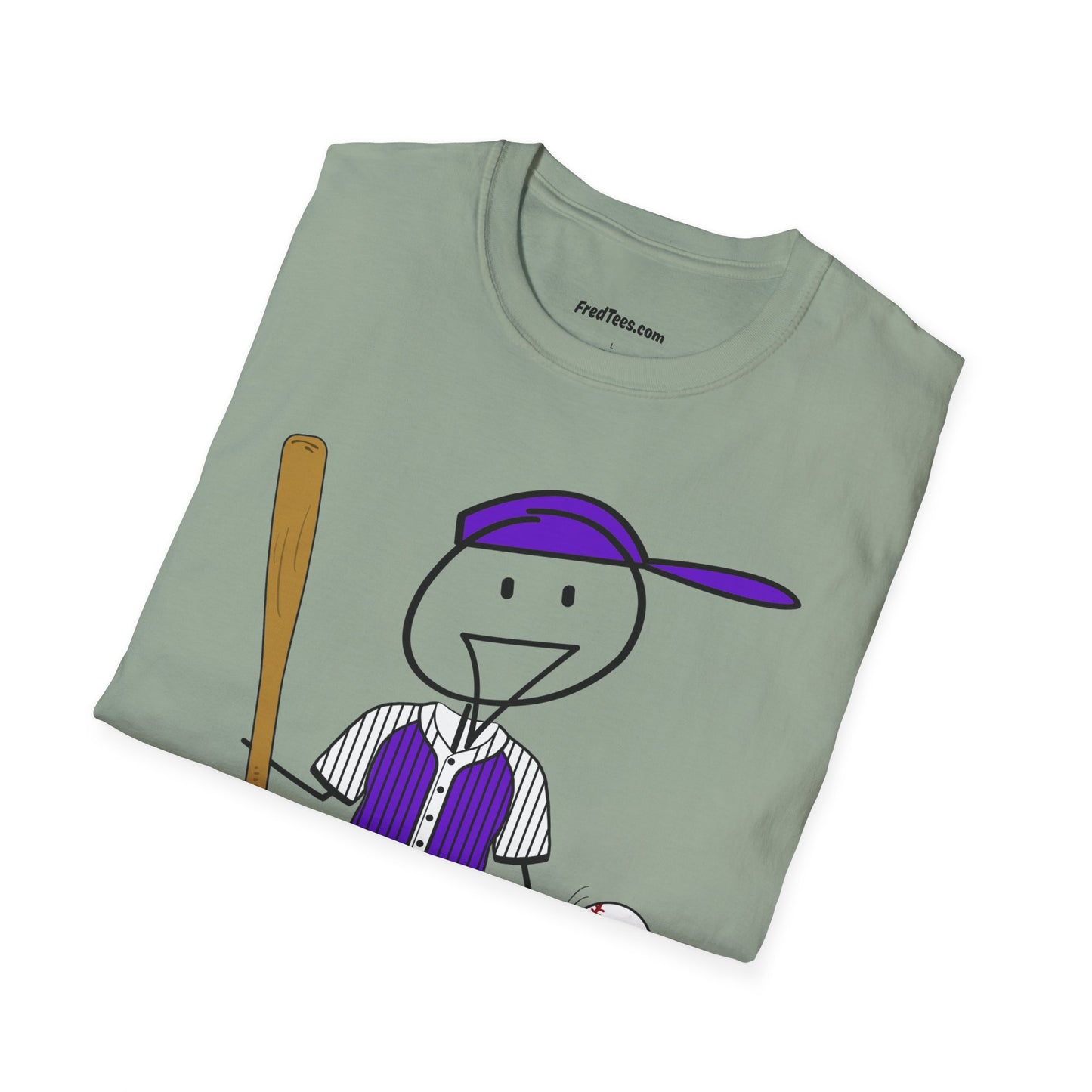 FRED is ready to PLAY BALL! His forever motto - HAVE FUN, PLAY HARD, DON’T QUIT! Purple Pinstripe