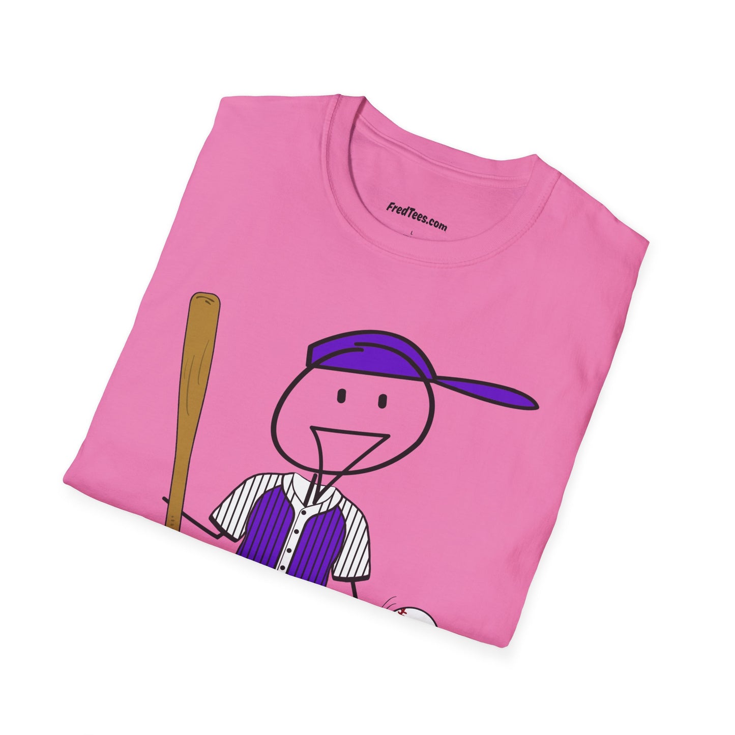 FRED is ready to PLAY BALL! His forever motto - HAVE FUN, PLAY HARD, DON’T QUIT! Purple Pinstripe