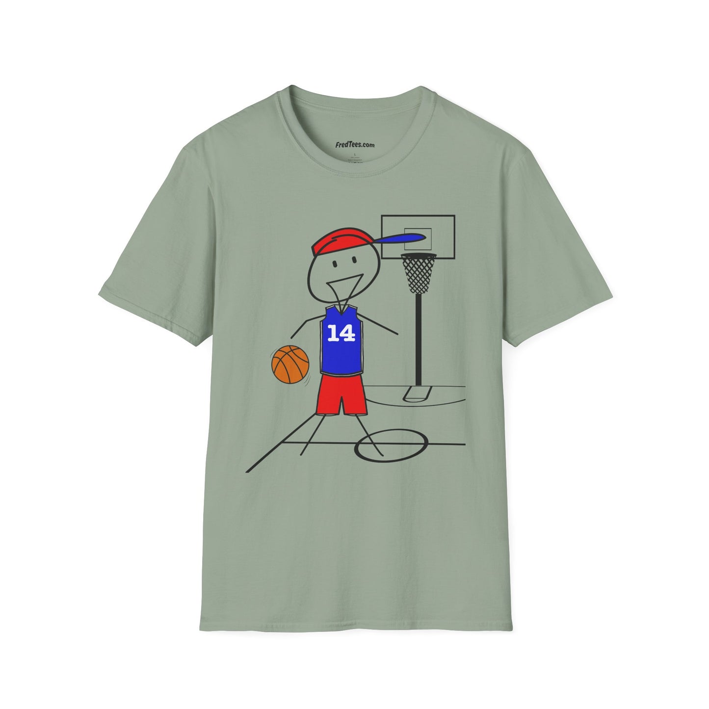 FRED is ready for the court! His forever motto - HAVE FUN, PLAY HARD, DON’T QUIT! Red & Blue