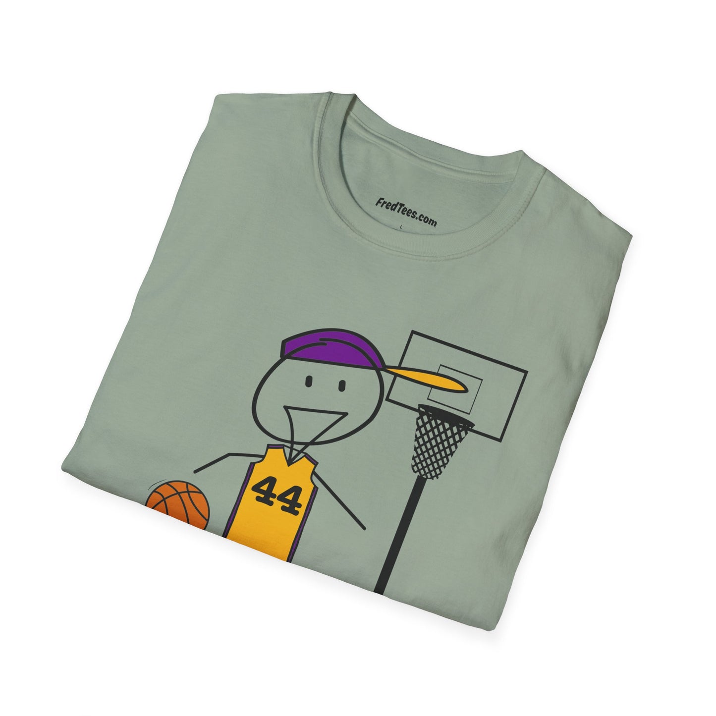 FRED is ready for the court! His forever motto - HAVE FUN, PLAY HARD, DON’T QUIT! More Purple & Yellow