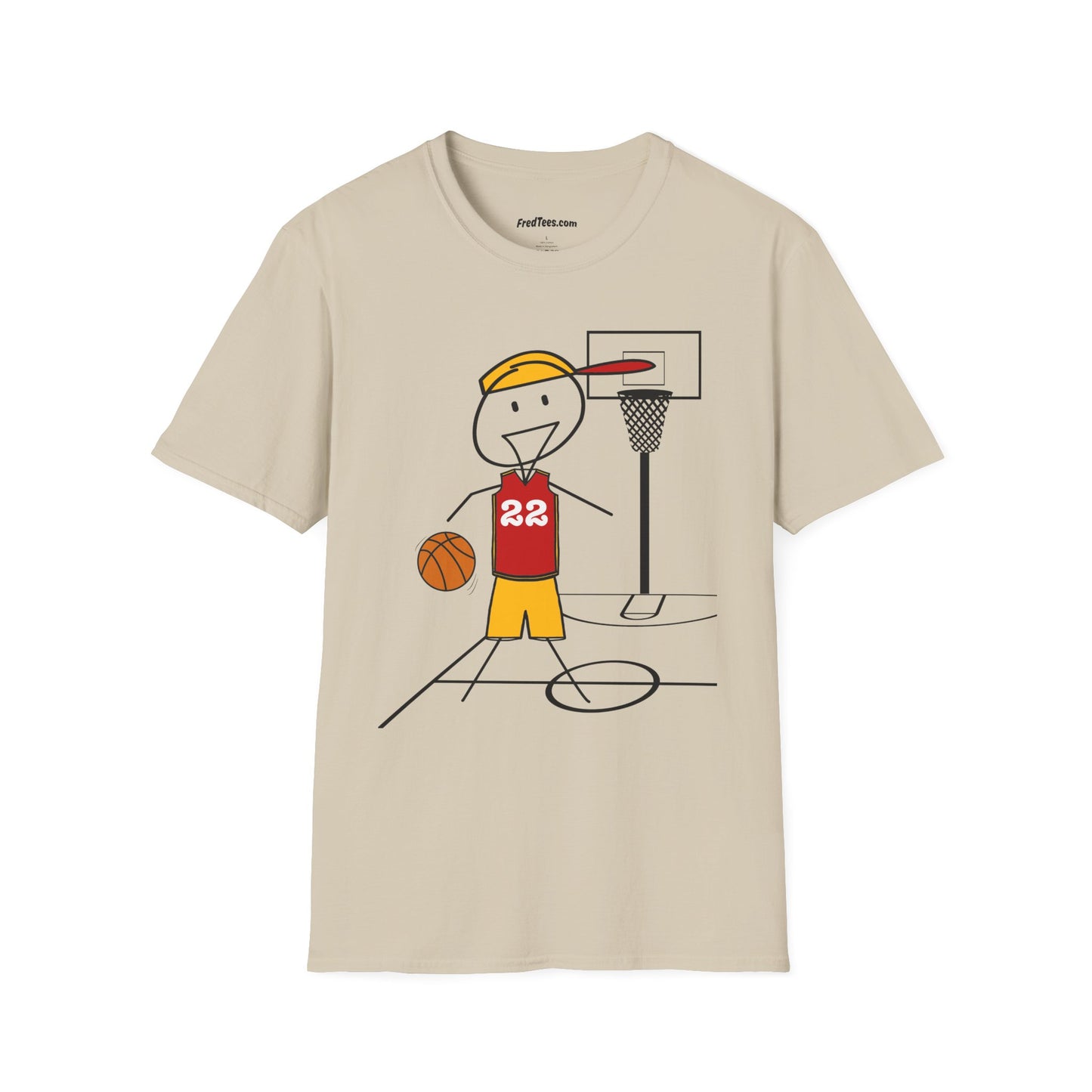 FRED is ready for the court! His forever motto - HAVE FUN, PLAY HARD, DON’T QUIT! Red & Yellow