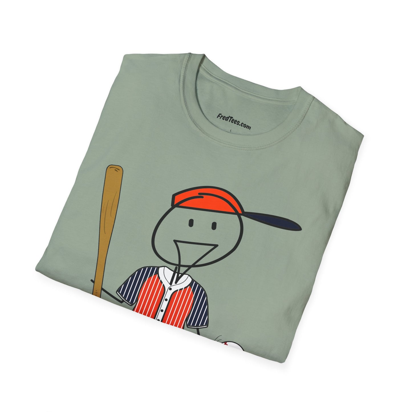 FRED is ready to PLAY BALL! His forever motto - HAVE FUN, PLAY HARD, DON’T QUIT! Orange & Navy Pinstripe