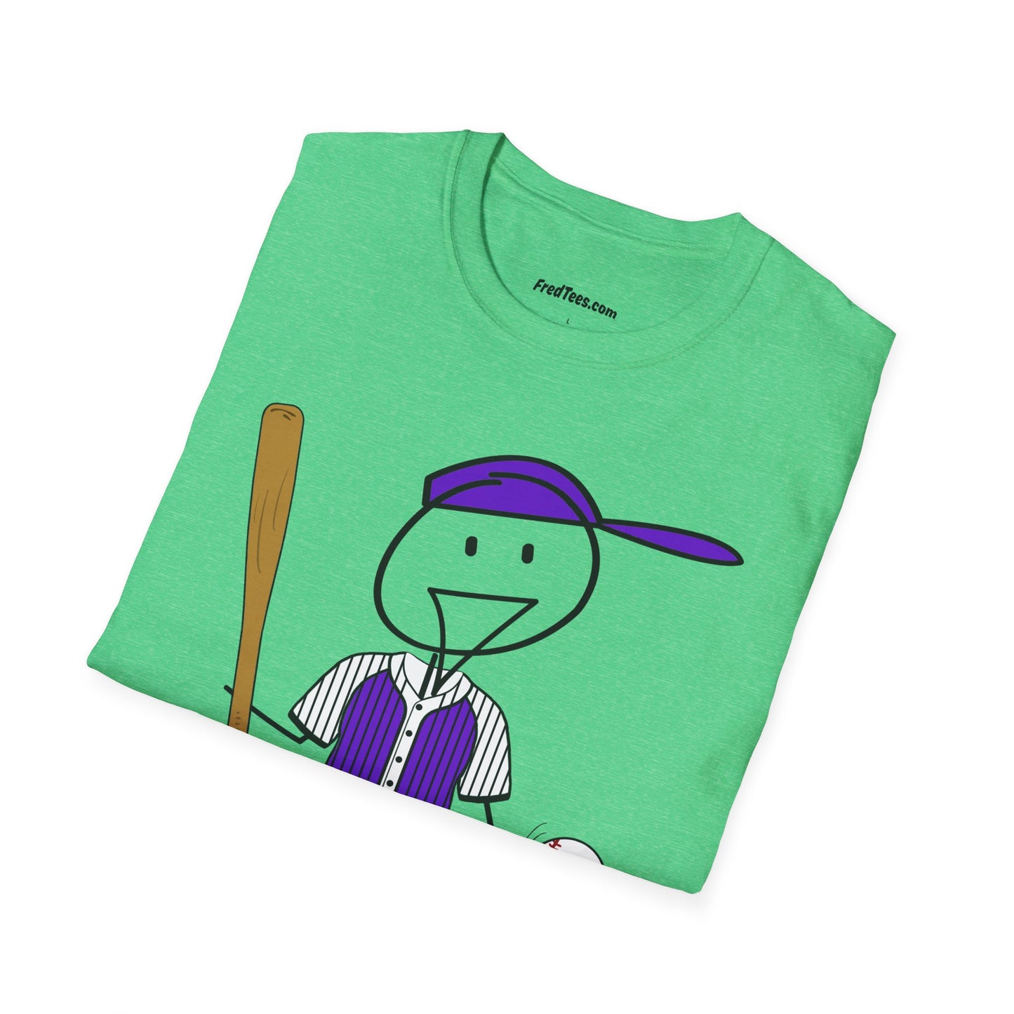 FRED is ready to PLAY BALL! His forever motto - HAVE FUN, PLAY HARD, DON’T QUIT! Purple Pinstripe