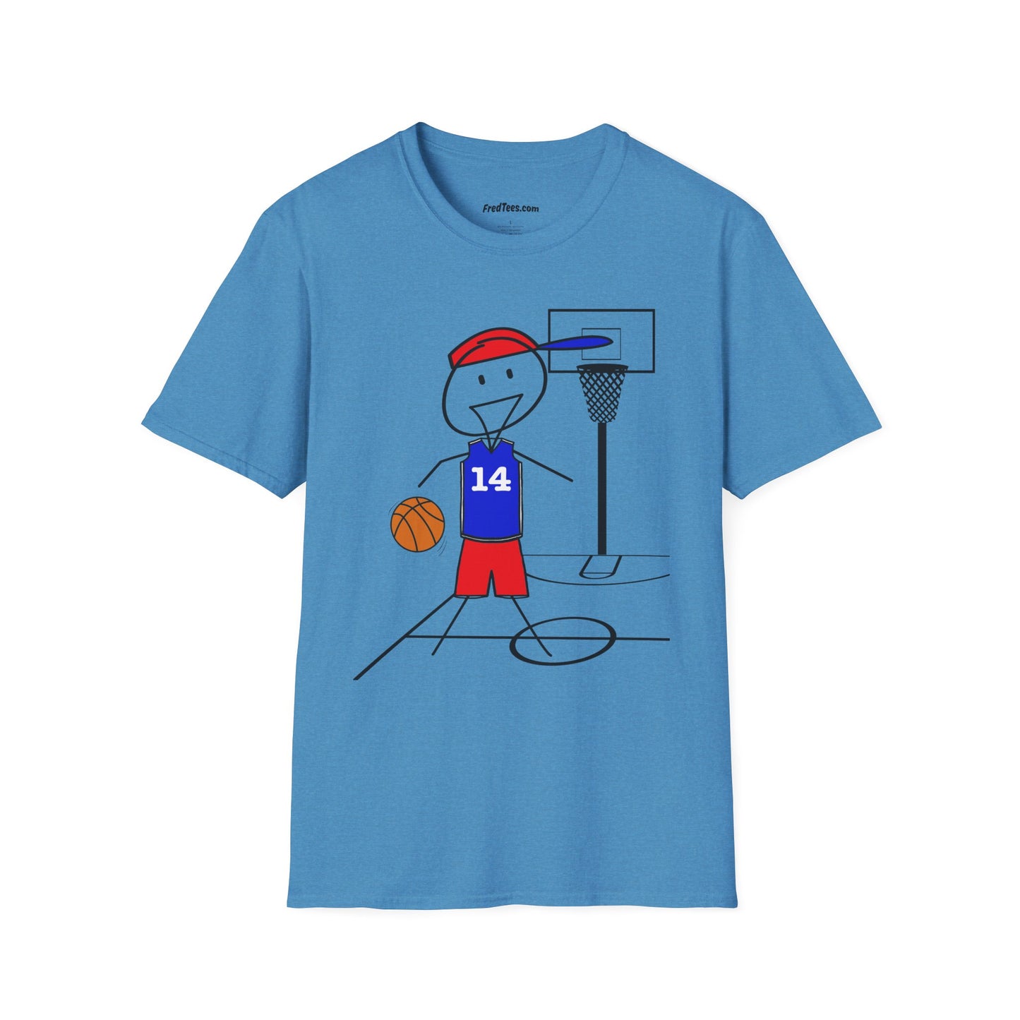 FRED is ready for the court! His forever motto - HAVE FUN, PLAY HARD, DON’T QUIT! Red & Blue