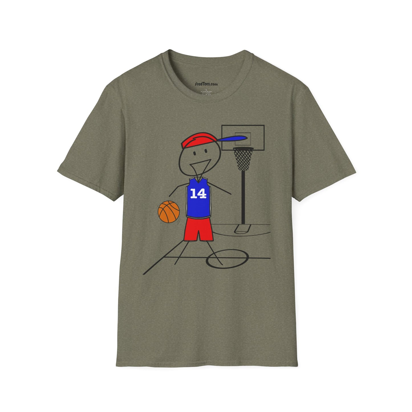 FRED is ready for the court! His forever motto - HAVE FUN, PLAY HARD, DON’T QUIT! Red & Blue