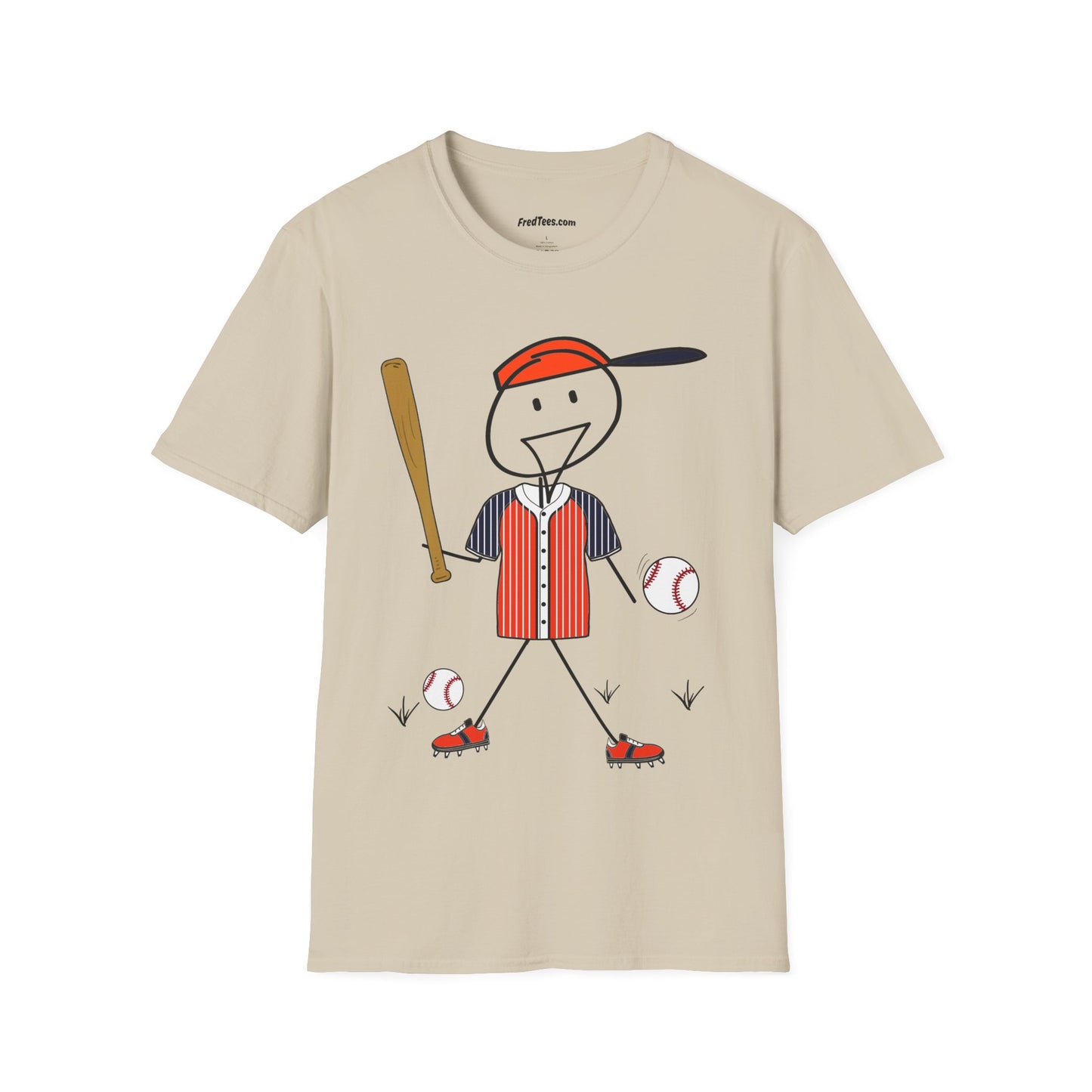 FRED is ready to PLAY BALL! His forever motto - HAVE FUN, PLAY HARD, DON’T QUIT! Orange & Navy Pinstripe