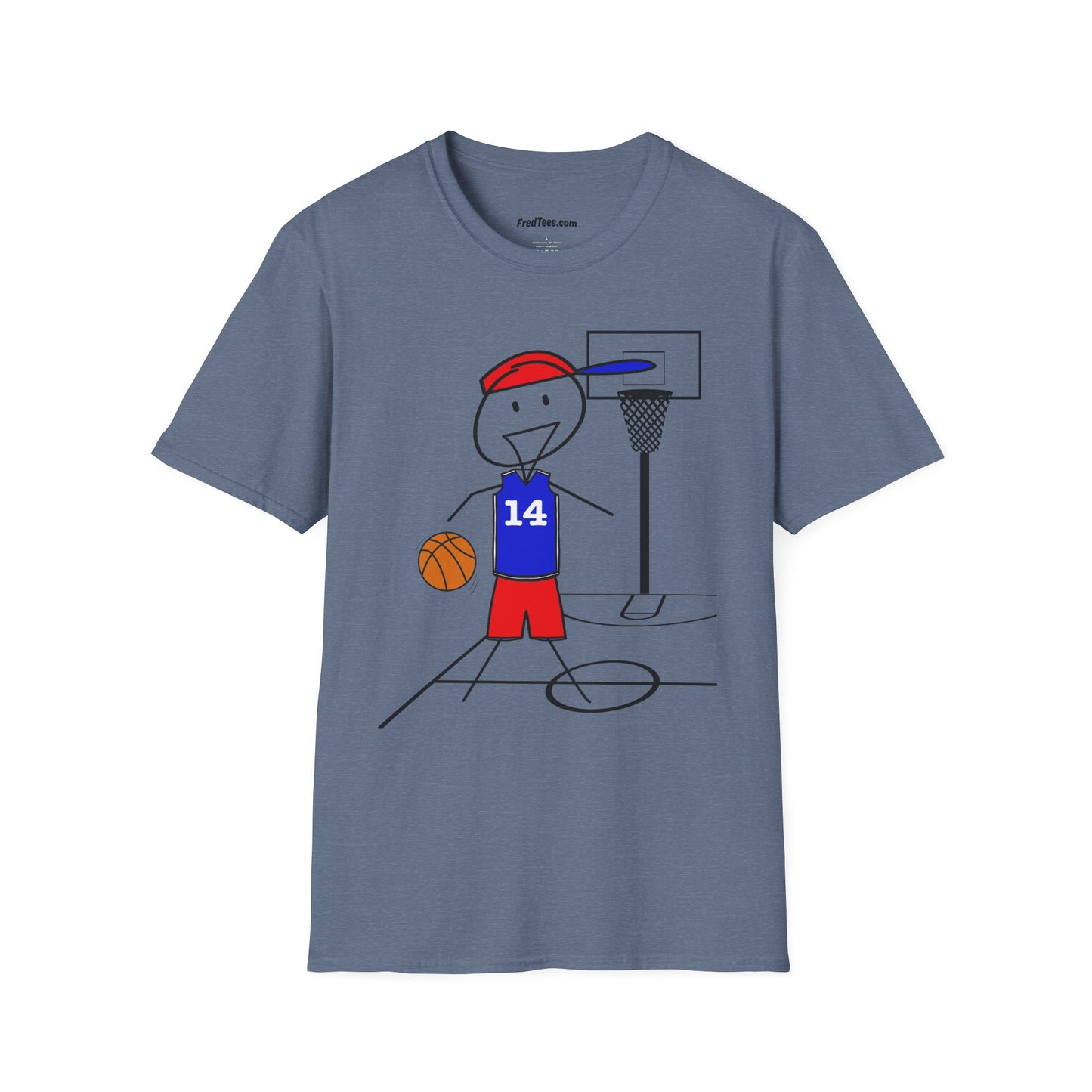 FRED is ready for the court! His forever motto - HAVE FUN, PLAY HARD, DON’T QUIT! Red & Blue