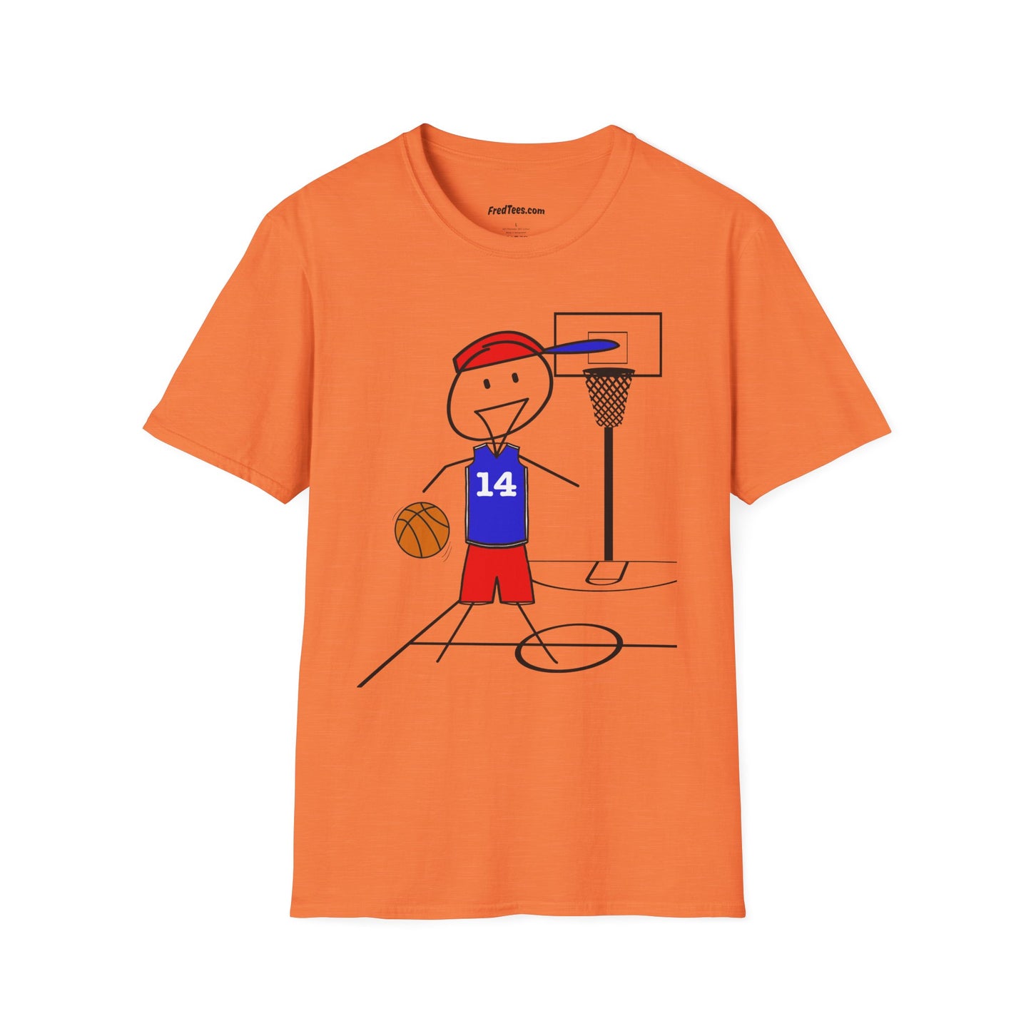 FRED is ready for the court! His forever motto - HAVE FUN, PLAY HARD, DON’T QUIT! Red & Blue