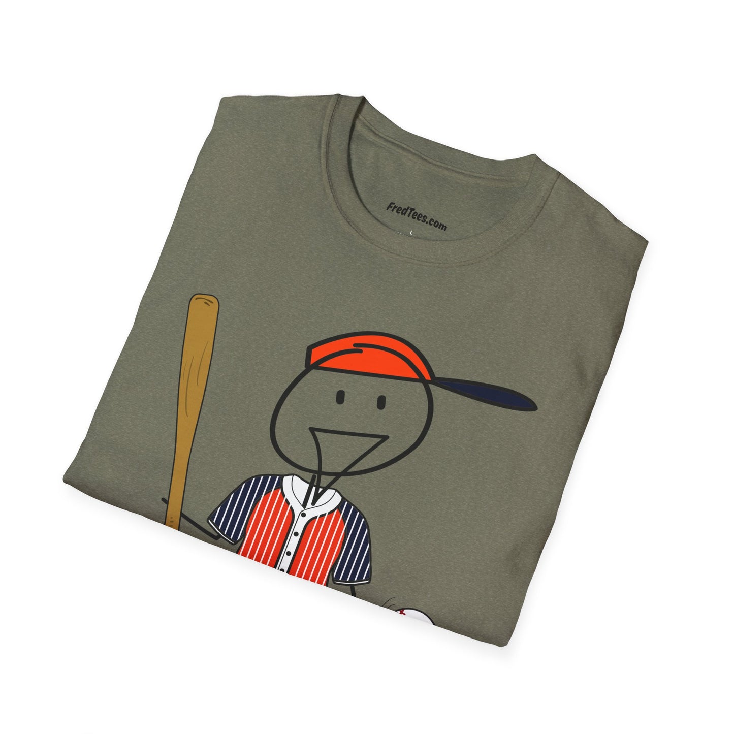 FRED is ready to PLAY BALL! His forever motto - HAVE FUN, PLAY HARD, DON’T QUIT! Orange & Navy Pinstripe