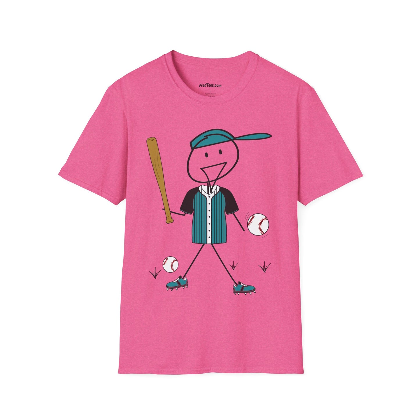 FRED is ready to PLAY BALL! His forever motto - HAVE FUN, PLAY HARD, DON’T QUIT! Teal & Black Pinstripe