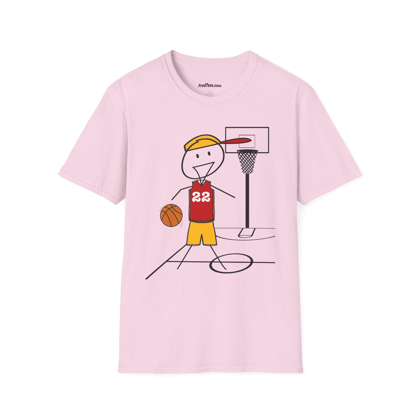 FRED is ready for the court! His forever motto - HAVE FUN, PLAY HARD, DON’T QUIT! Red & Yellow