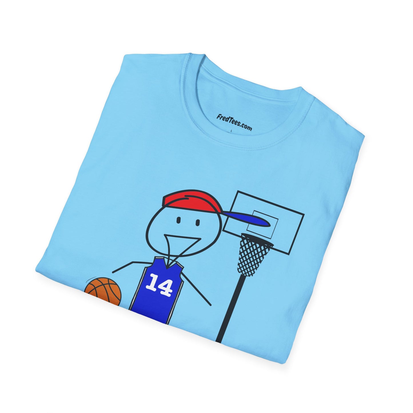 FRED is ready for the court! His forever motto - HAVE FUN, PLAY HARD, DON’T QUIT! Red & Blue