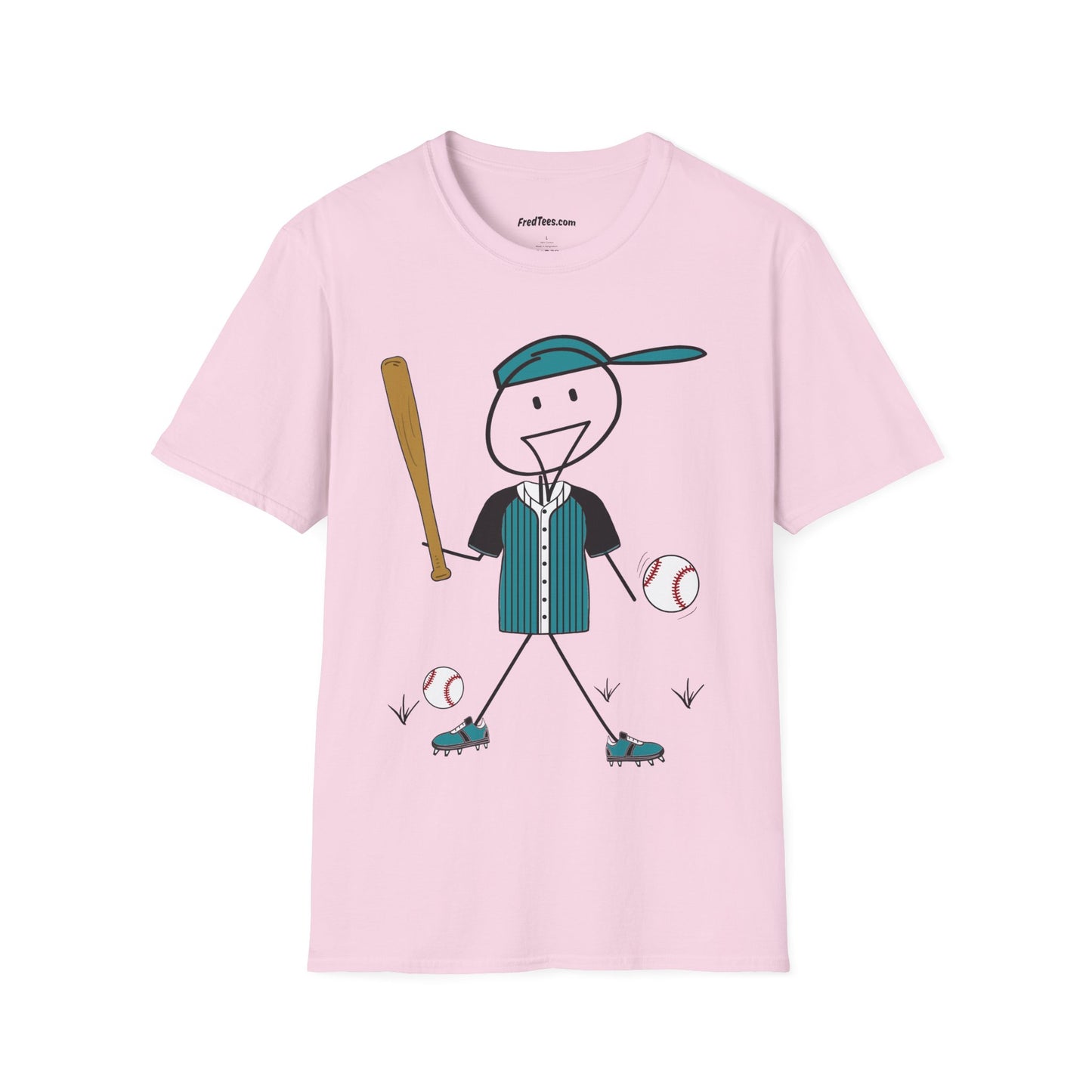 FRED is ready to PLAY BALL! His forever motto - HAVE FUN, PLAY HARD, DON’T QUIT! Teal & Black Pinstripe