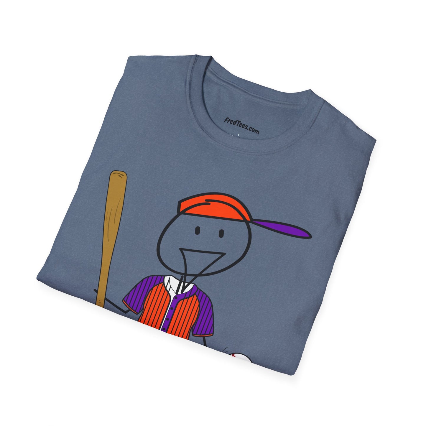 FRED is ready to PLAY BALL! His forever motto - HAVE FUN, PLAY HARD, DON’T QUIT! Orange & Purple Pinstripe