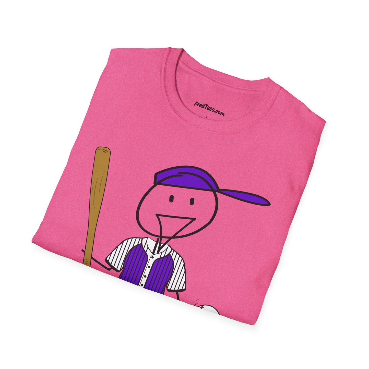 FRED is ready to PLAY BALL! His forever motto - HAVE FUN, PLAY HARD, DON’T QUIT! Purple Pinstripe