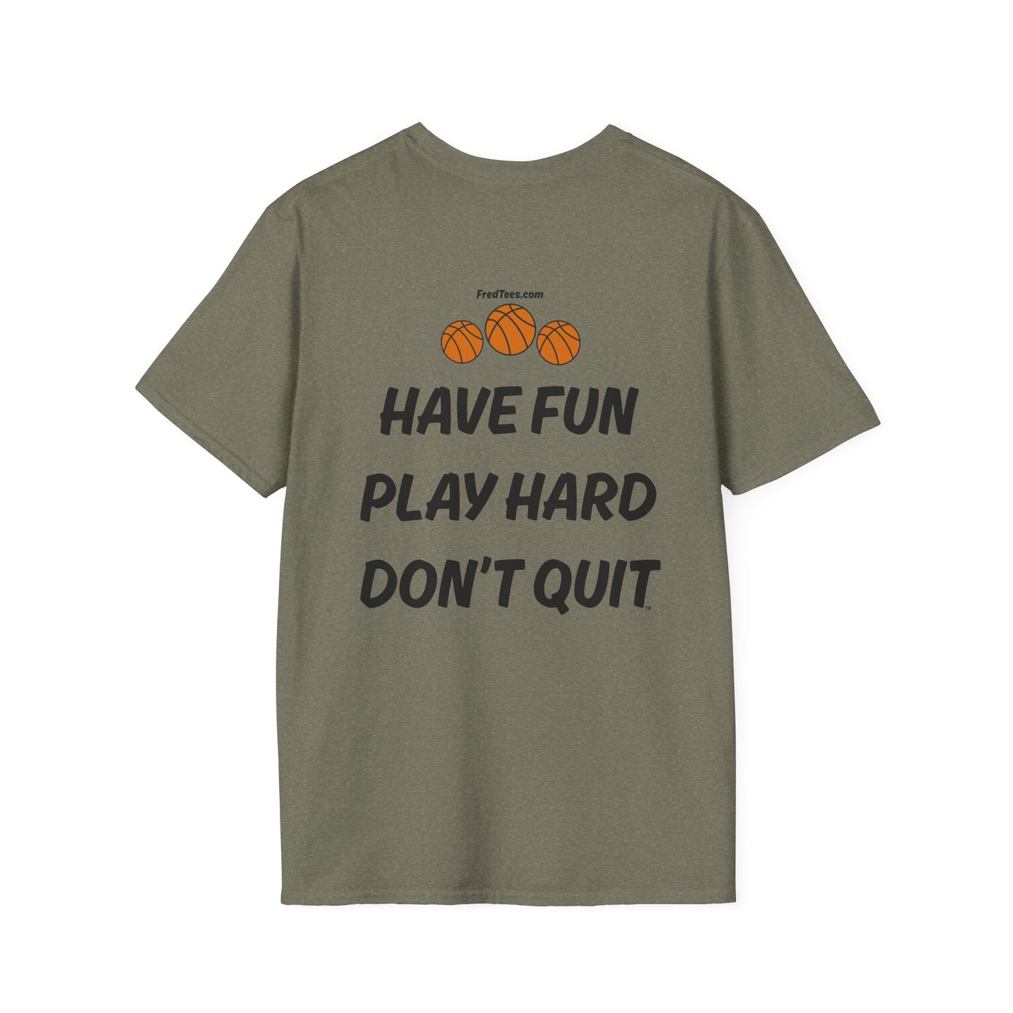 FRED is ready for the court! His forever motto - HAVE FUN, PLAY HARD, DON’T QUIT! Red & White