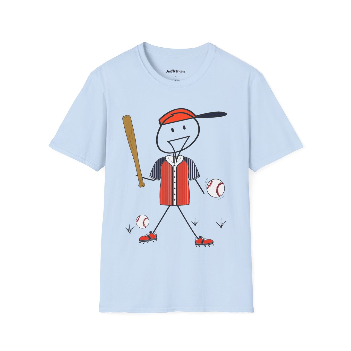 FRED is ready to PLAY BALL! His forever motto - HAVE FUN, PLAY HARD, DON’T QUIT! Orange & Navy Pinstripe