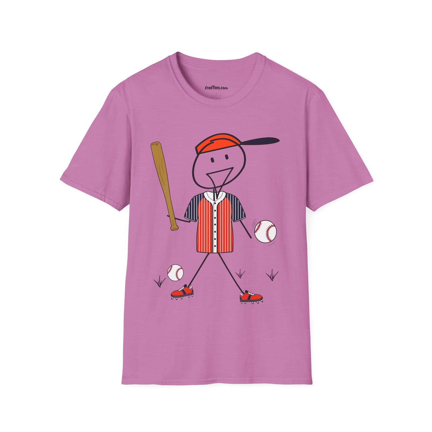 FRED is ready to PLAY BALL! His forever motto - HAVE FUN, PLAY HARD, DON’T QUIT! Orange & Navy Pinstripe
