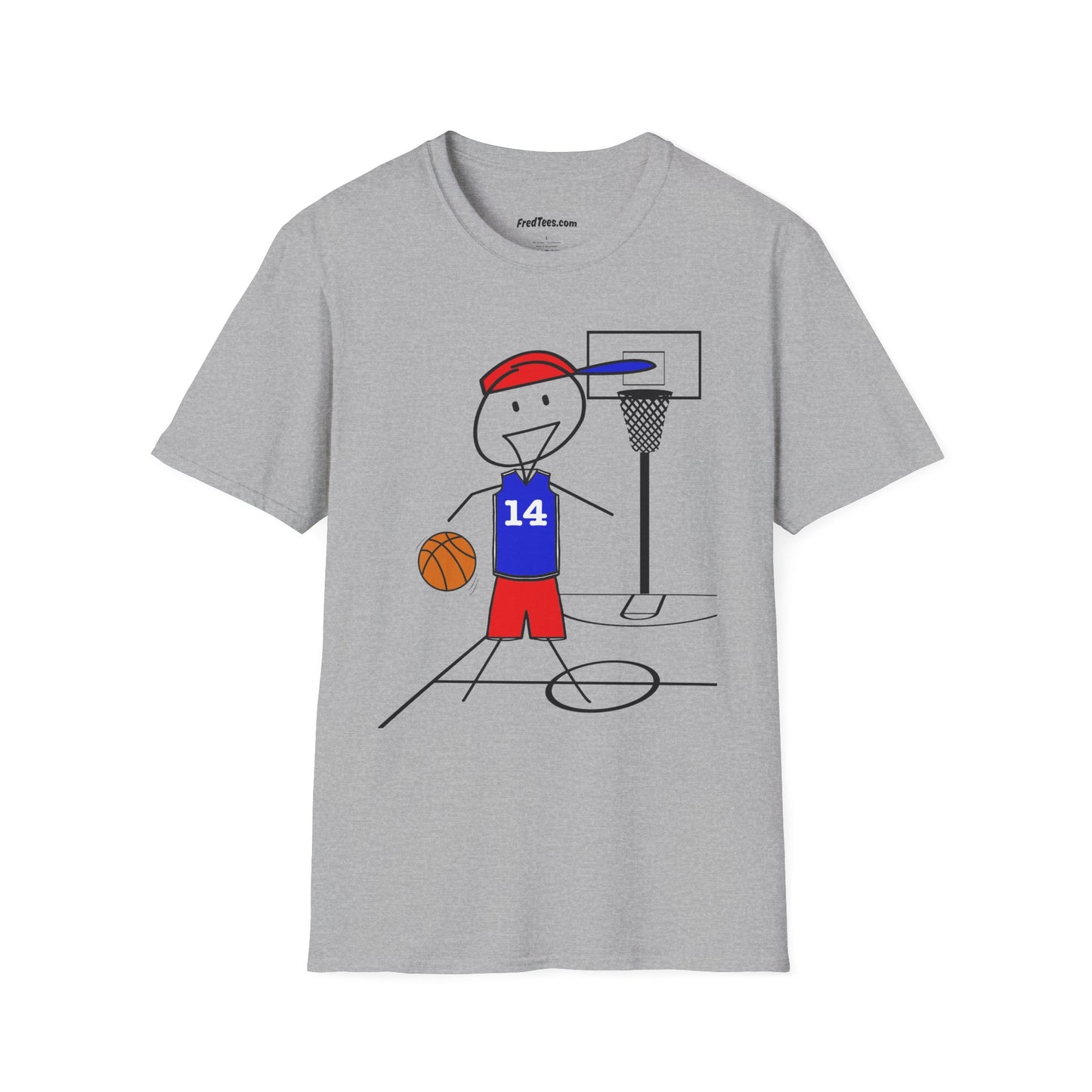 FRED is ready for the court! His forever motto - HAVE FUN, PLAY HARD, DON’T QUIT! Red & Blue